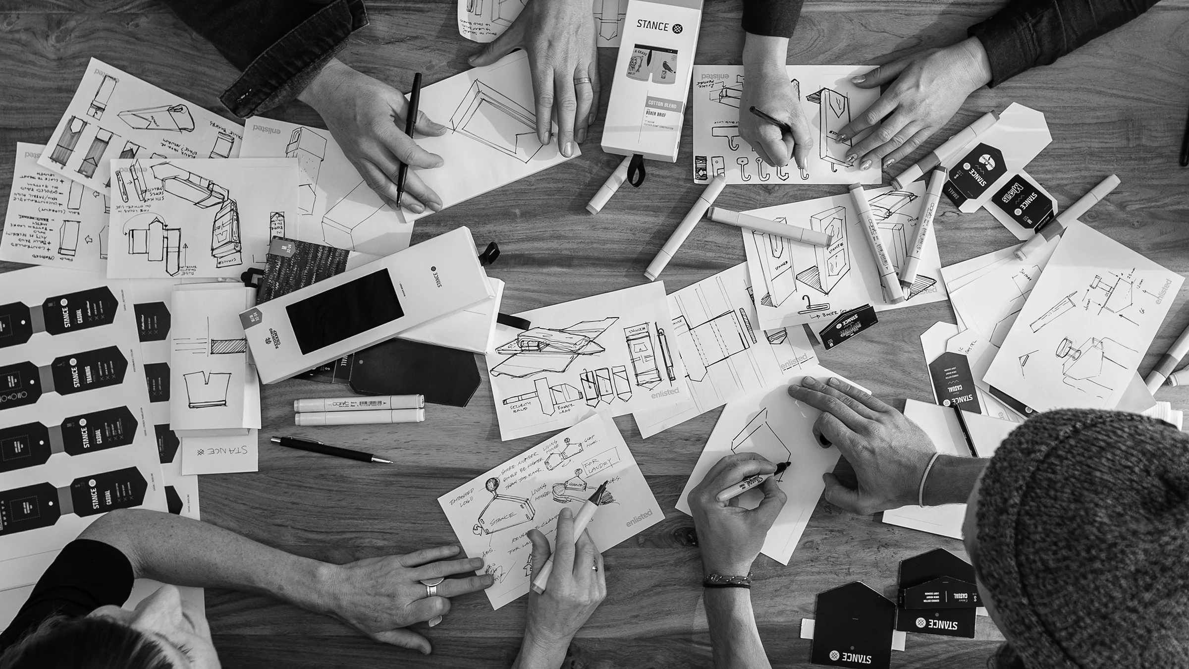 Stance Packaging Process Sketches