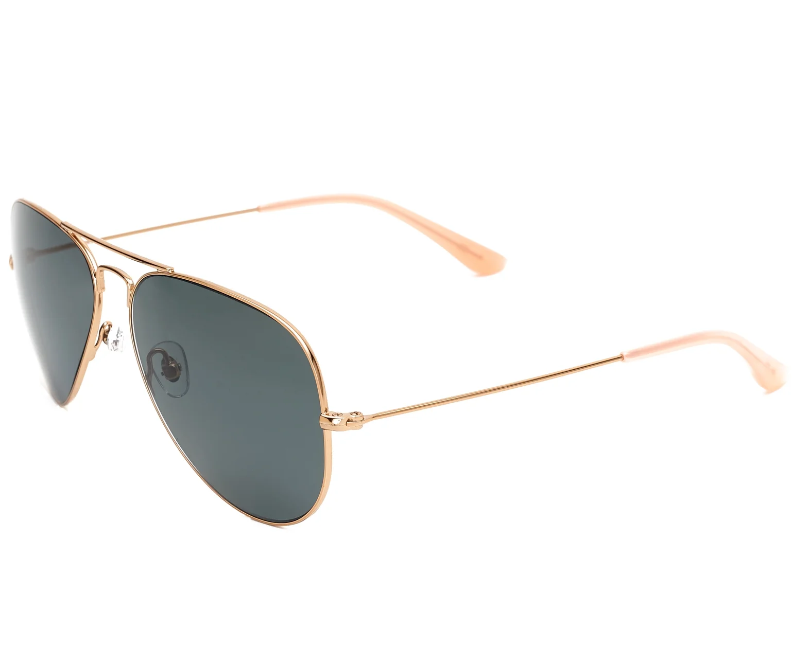 Gold Frames, Dark Lenses, Clear Tips