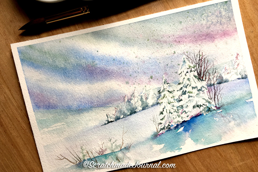 Watercolor Tutorial Salt Painting Scratchmade Journal - Watercolor Painting Picture