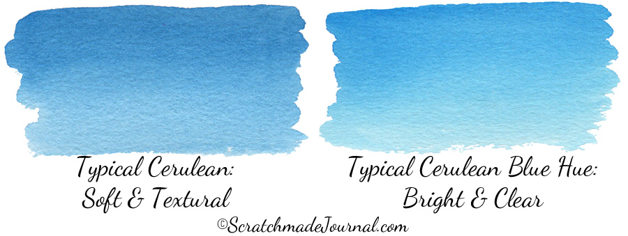 Watercolor Comparison Cerulean Blue Scratchmade Journal
