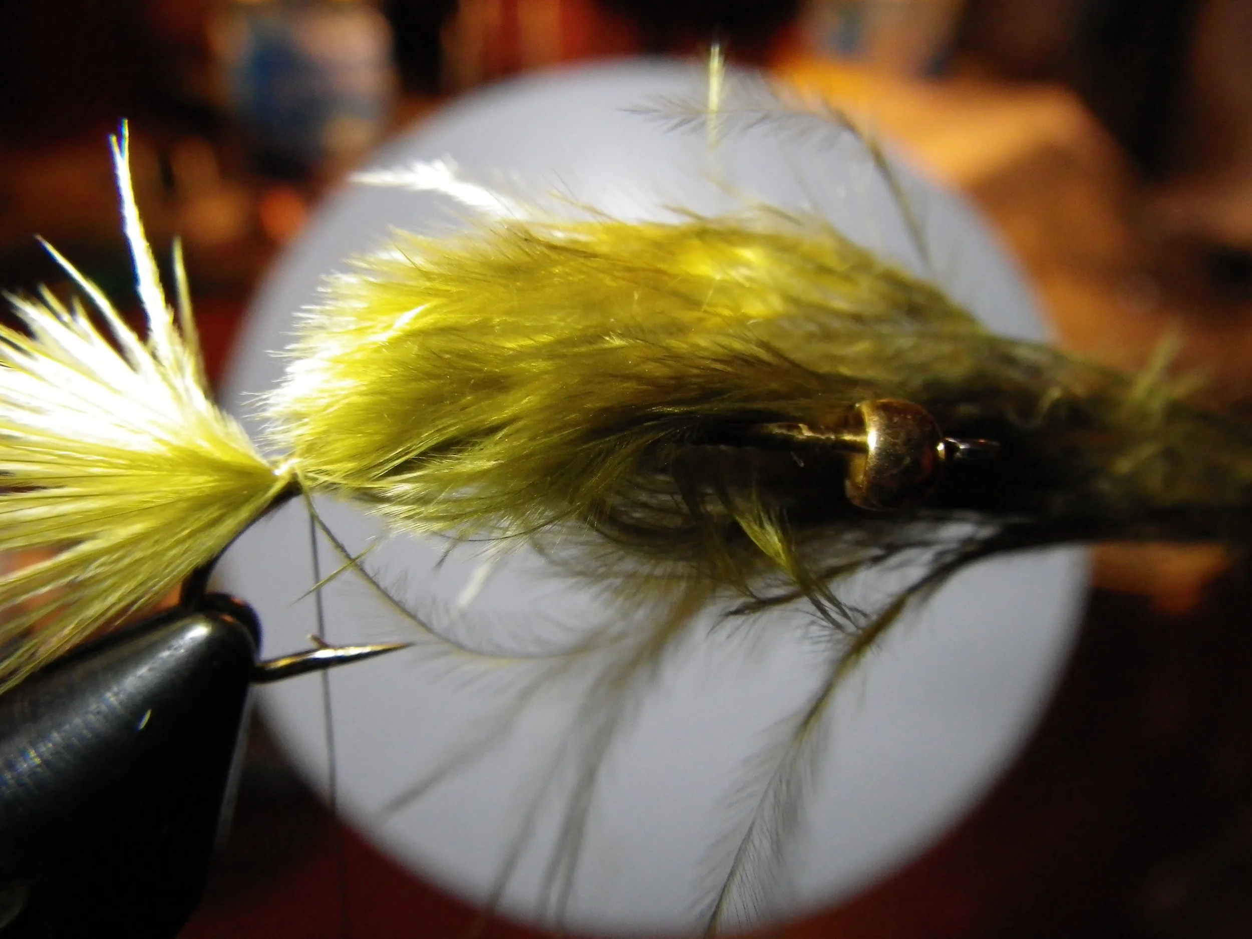 Tie in the marabou feather for a tail leaving the waste end attched