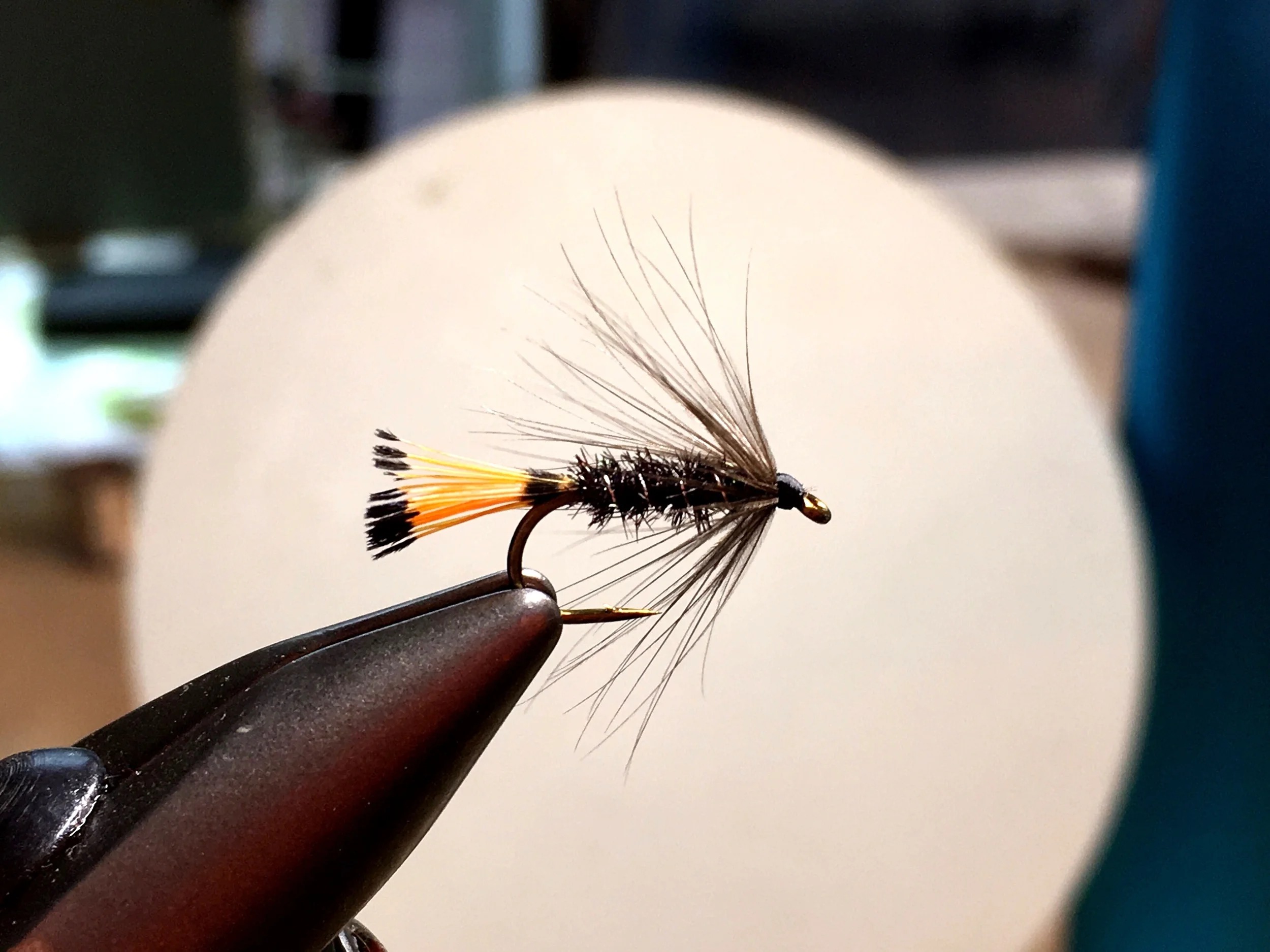 My favorite version of a Black Pennell tied with black peacock herl.