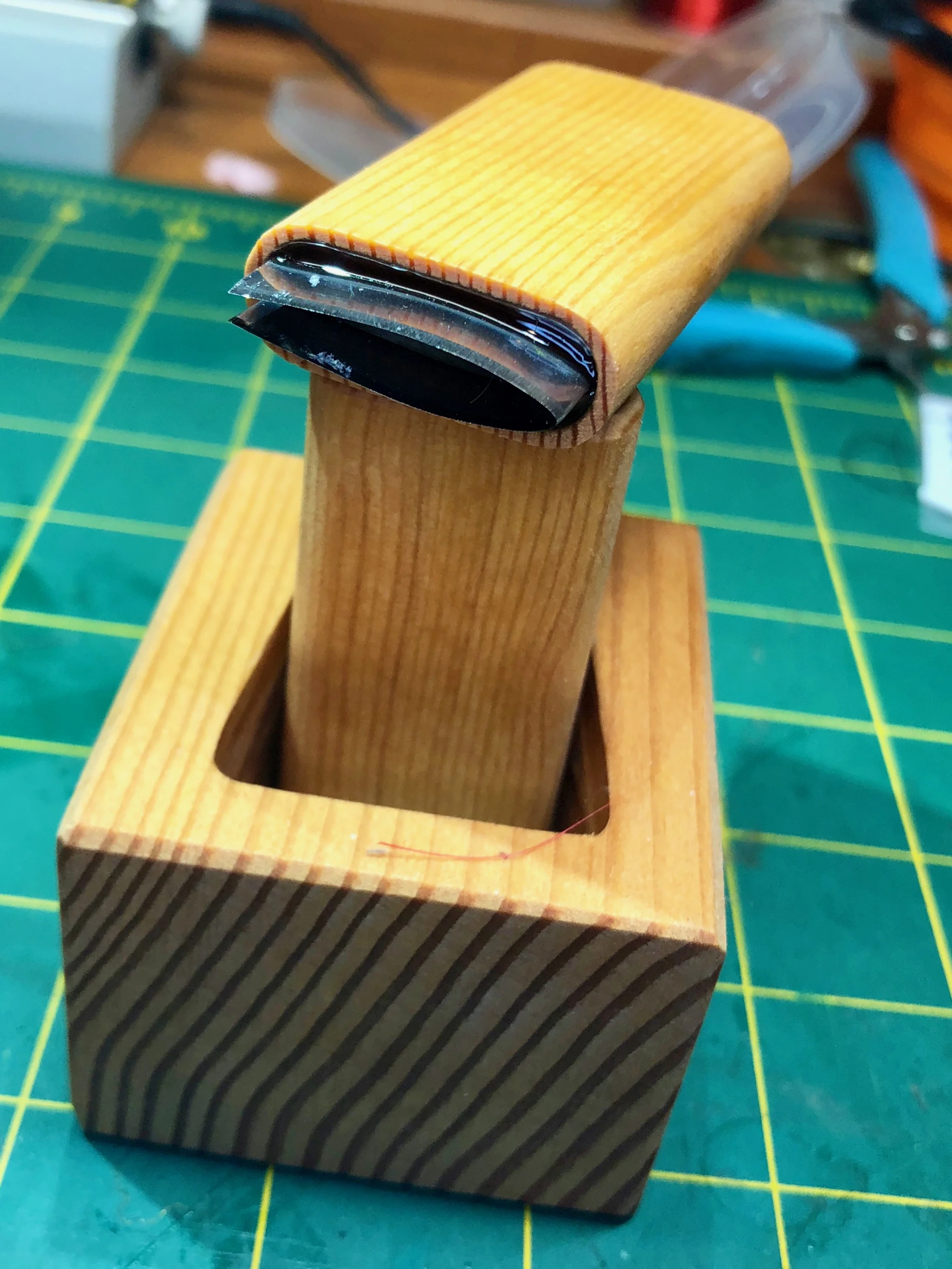 The foam cutter used to create the shape of the body.