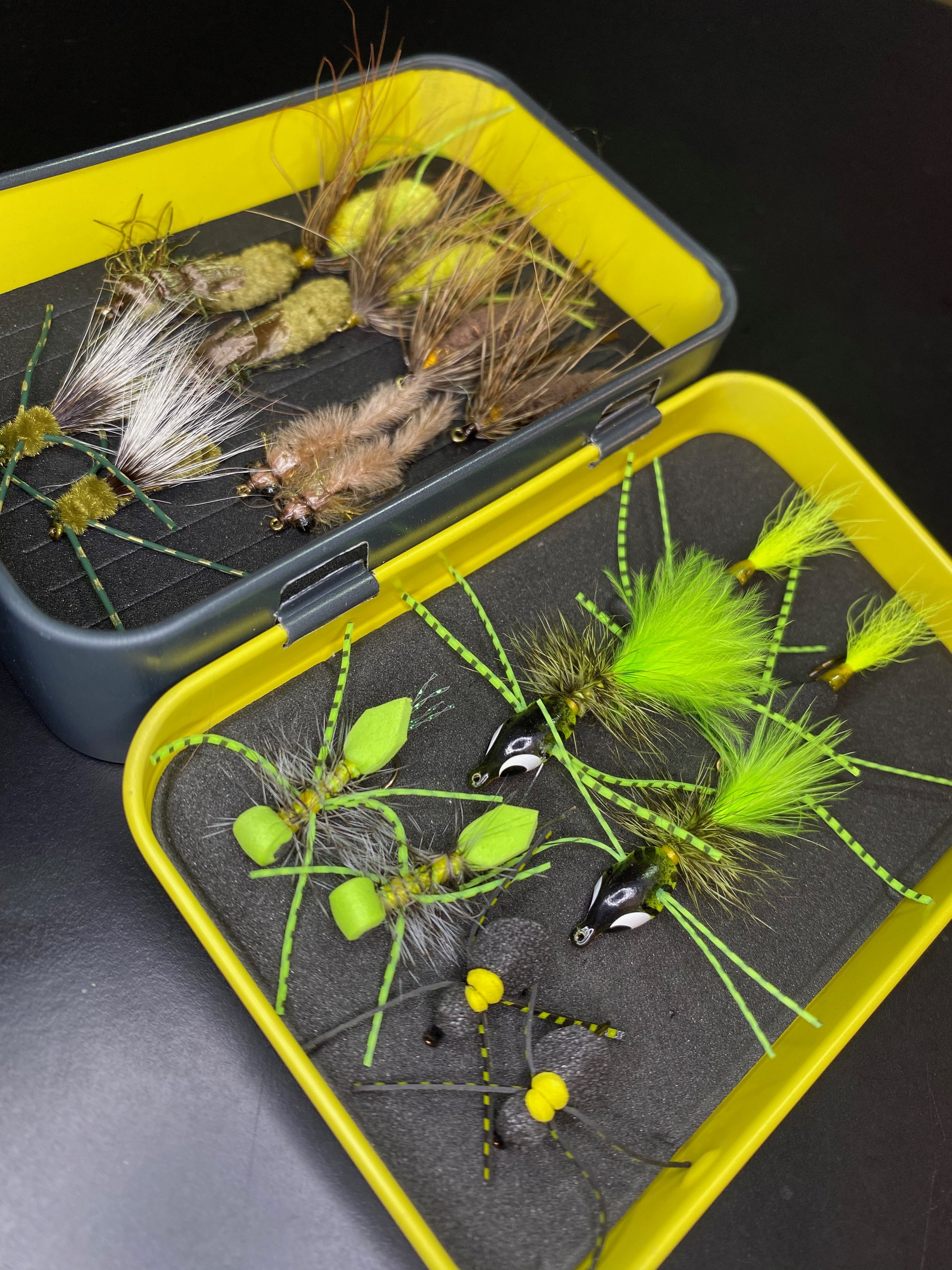 Fly Fishing Popper Lures Kit,Bass Popper Flies Dry Fly Fishing Flies  Topwater Panfish Bluegill Popper Bait Bug with Hooks for Freshwater
