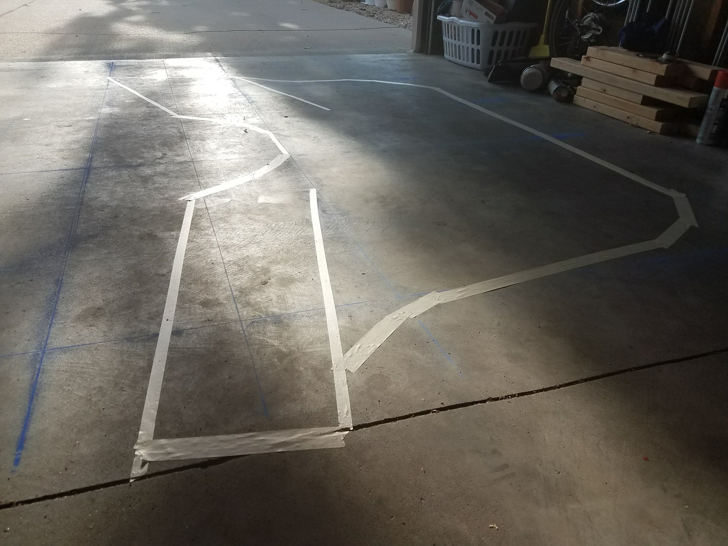 The outline of the ship transferred to the grid.