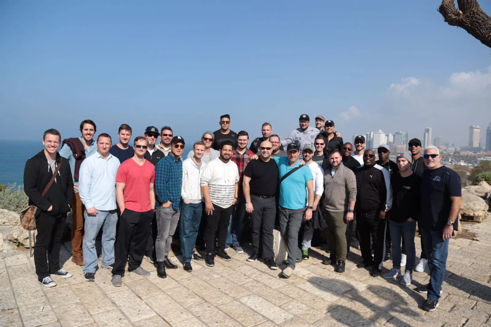 The group overlooking Tel Aviv and the port of Jaffa. #visitisrael
