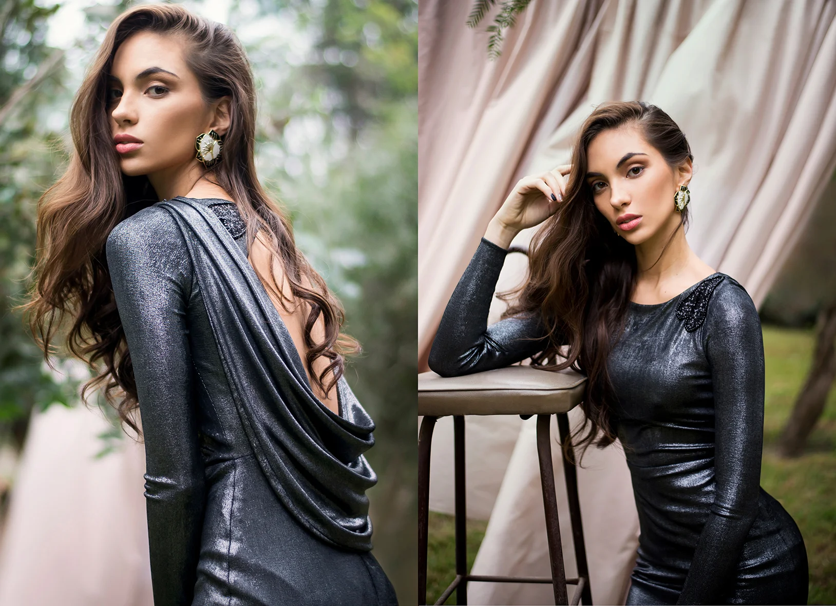 Vestido y aretes , BUTRICH.