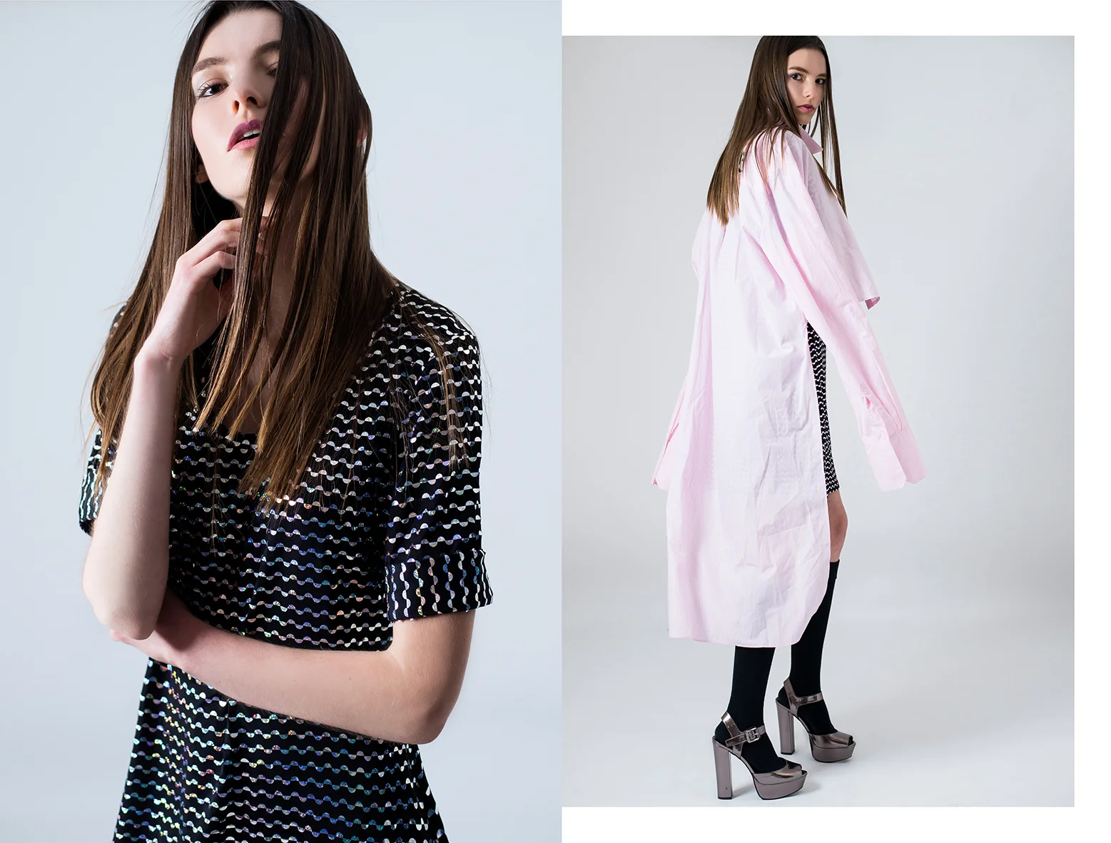 Vestido, WEAR IT B#TCH. Maxi camisa, DHOSIS. Zapatos, STEVE MADDEN.