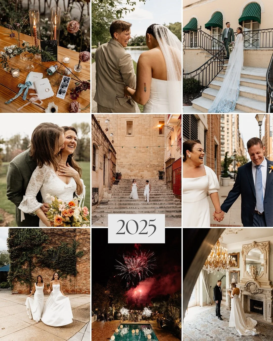 10 years. 345 weddings &amp; elopements. 

Looking back at the work we&rsquo;ve created together, it&rsquo;s wild to see how much has changed, and how much has stayed the same!

This little sample is just a tiny glimpse of the evolution of my work an