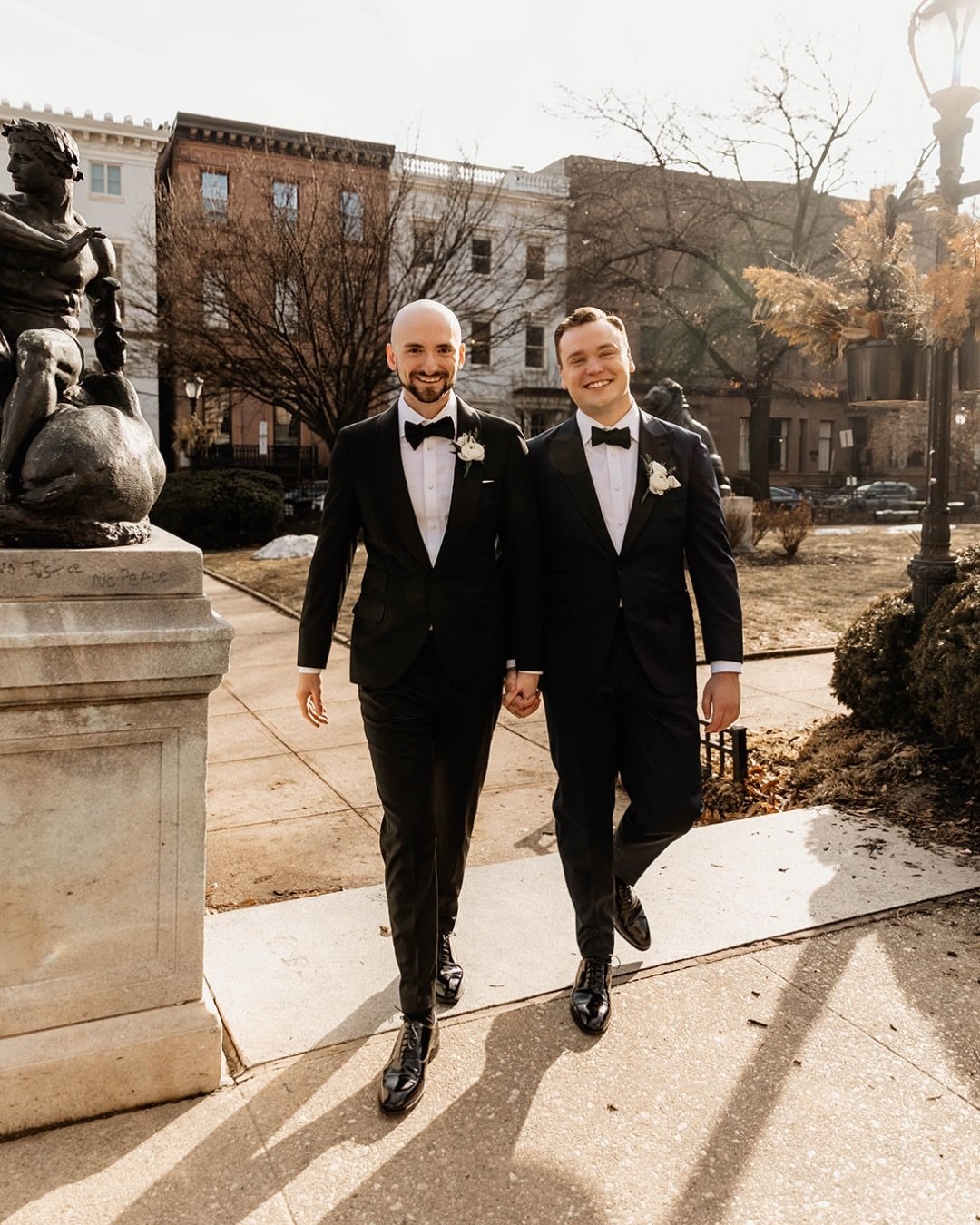 Winter weddings in libraries were made for love like this. 

Black tie, deep greens and creams, and two grooms who couldn&rsquo;t stop smiling! What&rsquo;s not to love!? The George Peabody Library in Baltimore was the most perfect backdrop for a win