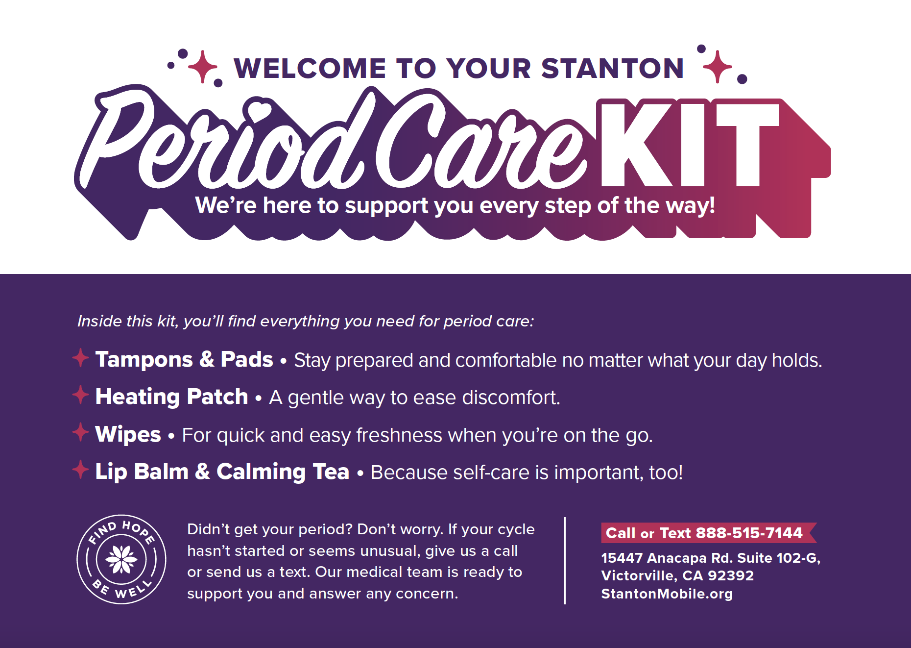 A Campaign to Connect: Introducing Period Care Kits
