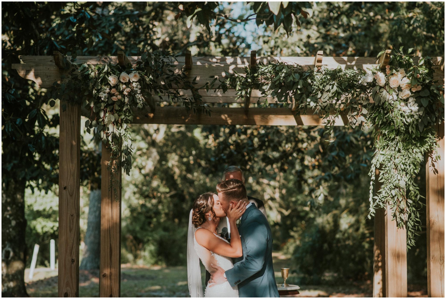  bride and groom at their wedding ceremony 