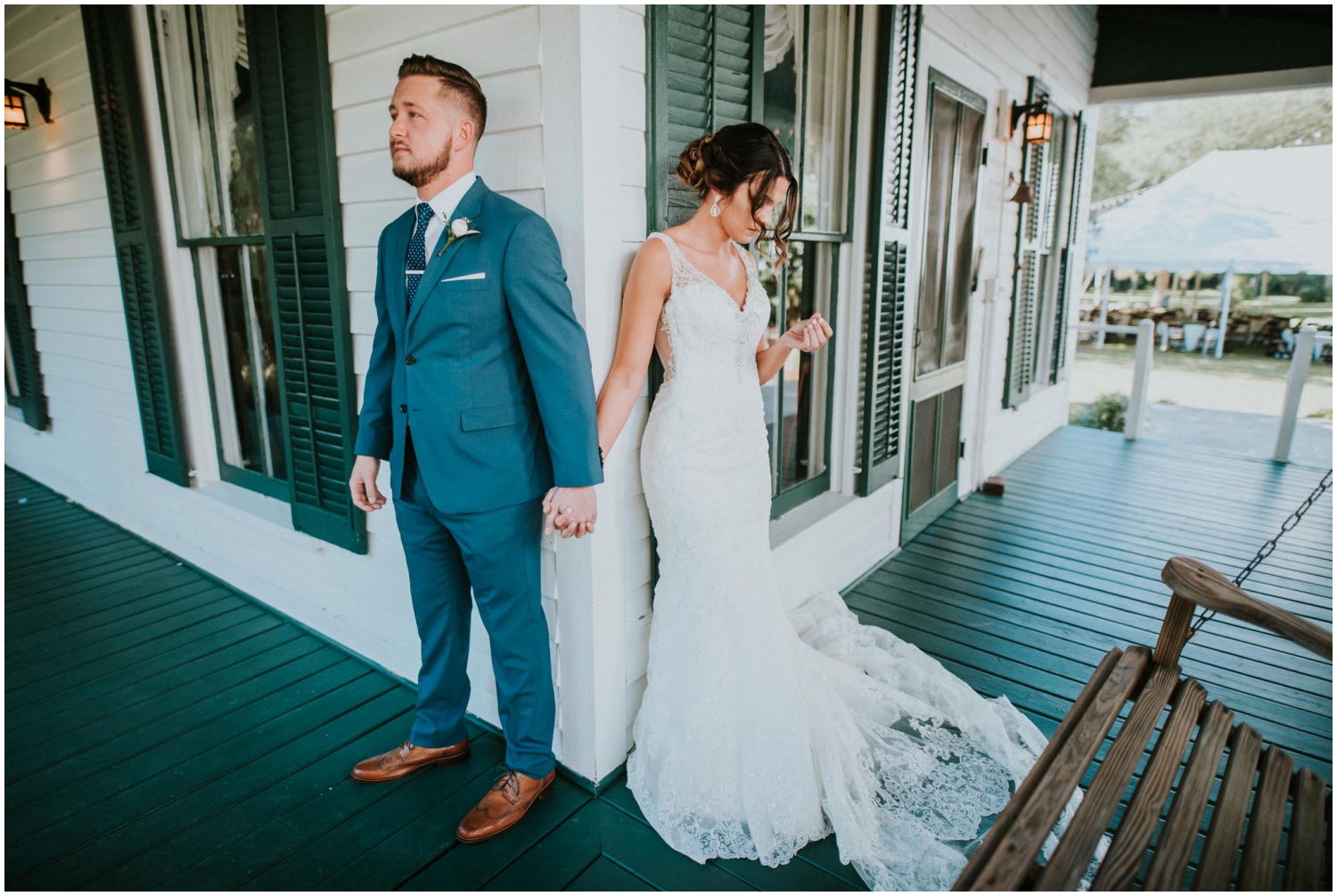  bride and groom before their Jacksonville wedding 