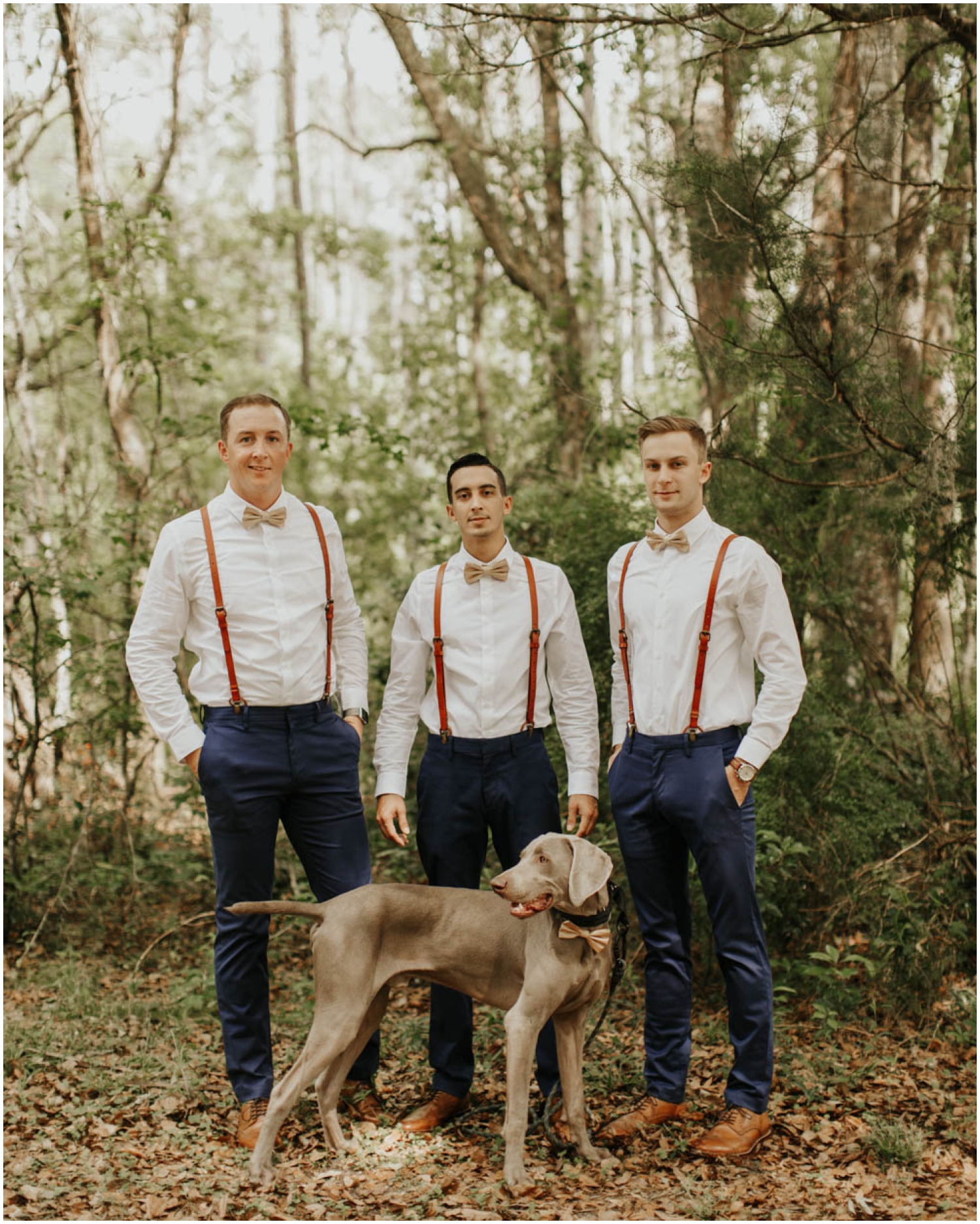  Groomsmen and Groom with their dog 