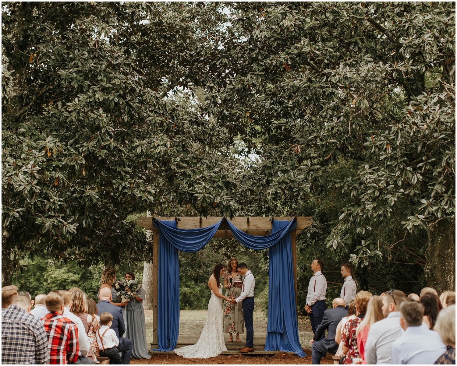  Bride and groom during their wedding ceremony 