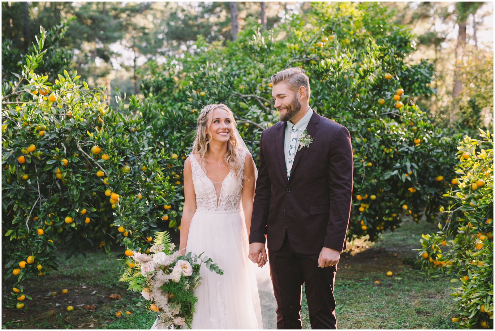  Bride and groom looking at each other 