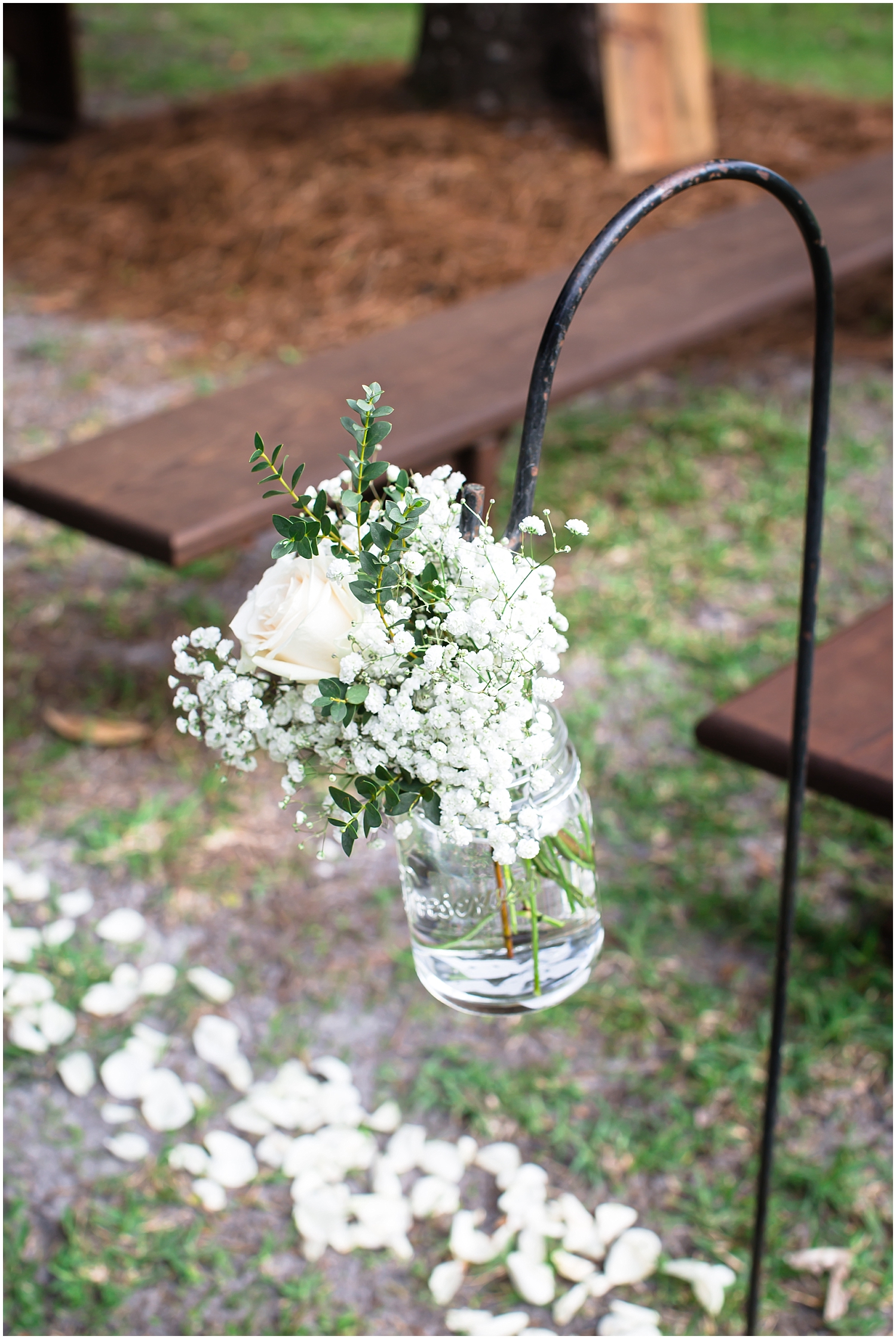  outdoor wedding ceremony floral decor 