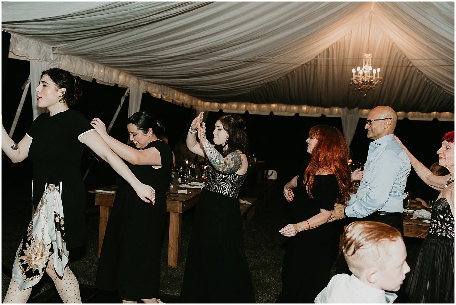  wedding guests dancing at the glen venue wedding 