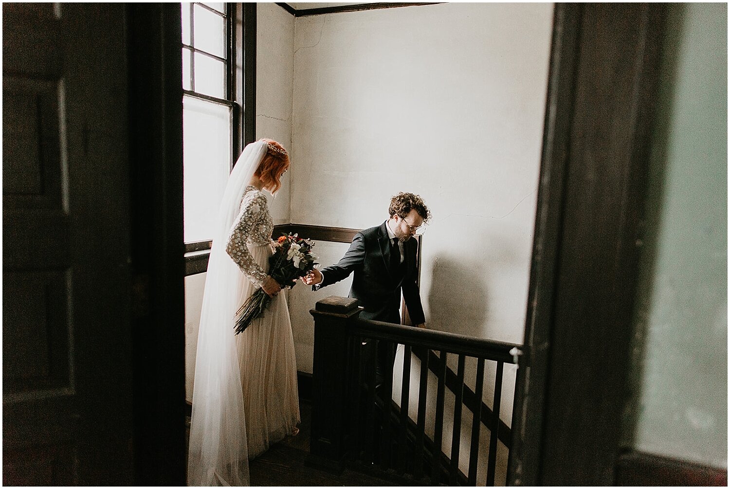  bride and groom before their wedding ceremony 