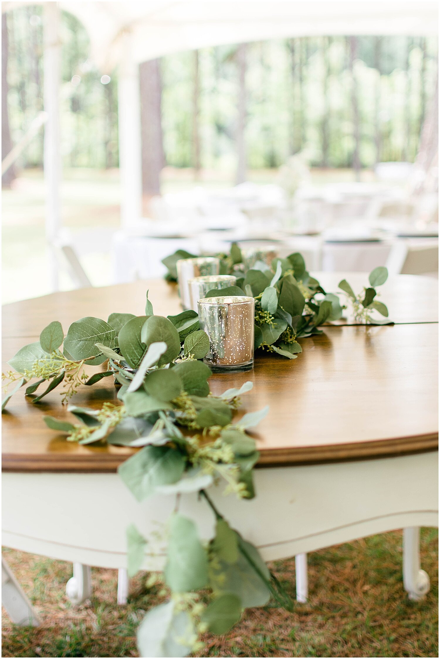  greenery decor with candles  