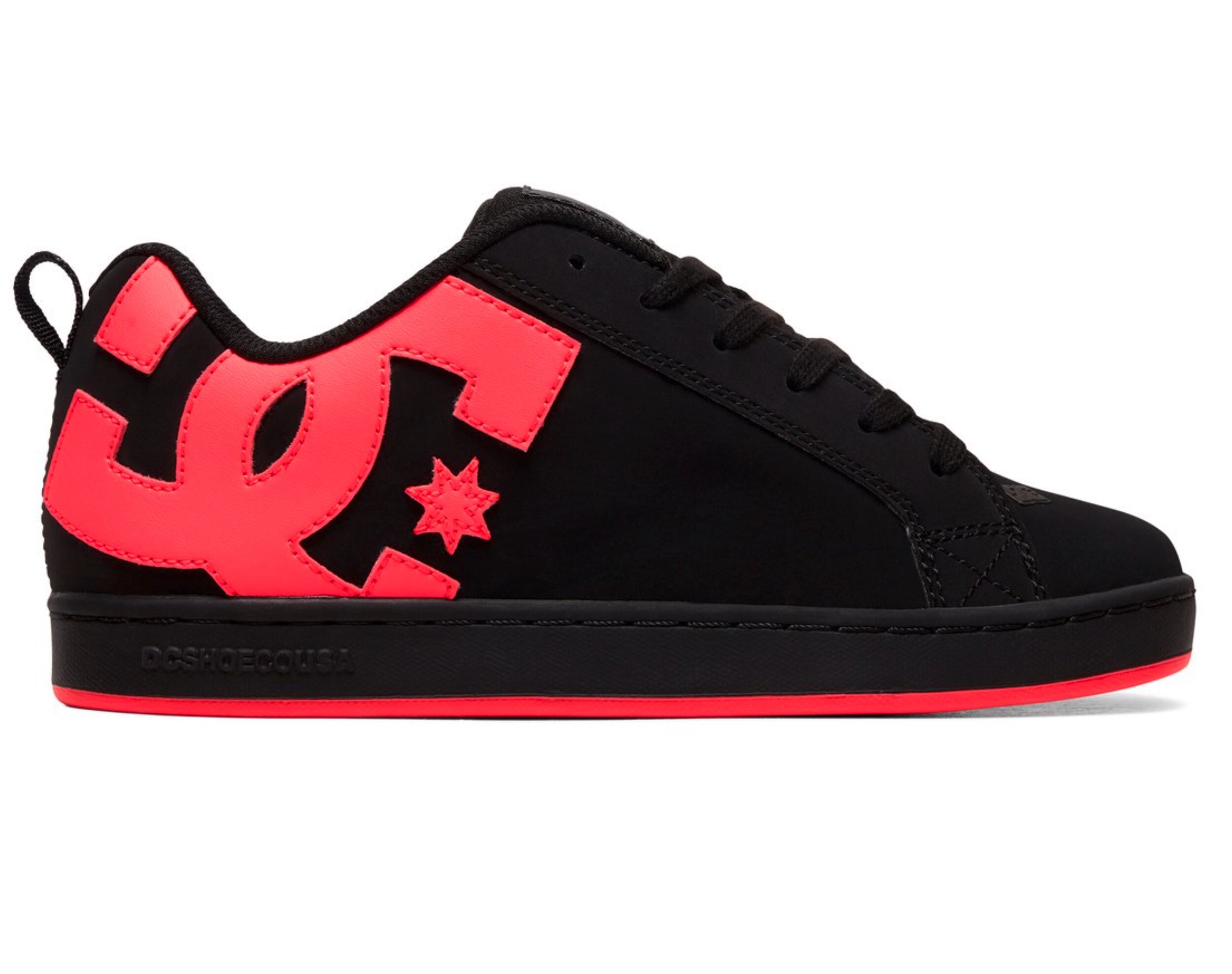 pink and black dc shoes