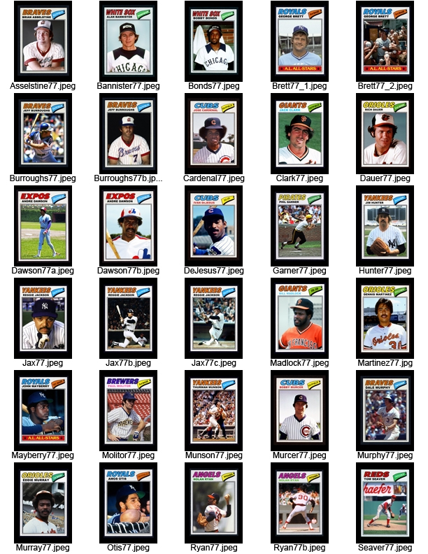  Phil Apostle's first sheet of home made baseball cards created in 2001.