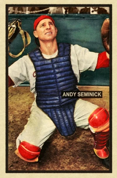 1951 BANTY RED BASEBALL STARS SERIES #102 ANDY SEMINICK 11/6/17 aUCTION cLOSES AT 114.50 USD - Current Population of 2