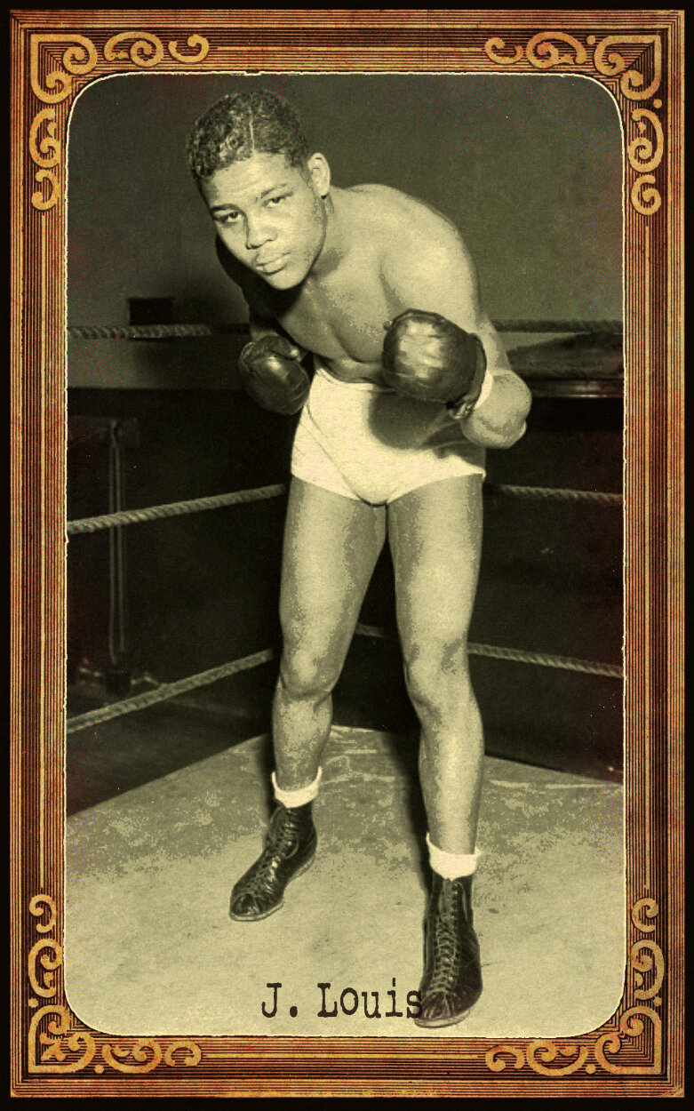 2018 Sports Premiums 3-card set #1 Joe Louis, Boxing.  This card—and the other 2 (Bronko Nagurski & Charles Conacher) have not been sold to date.