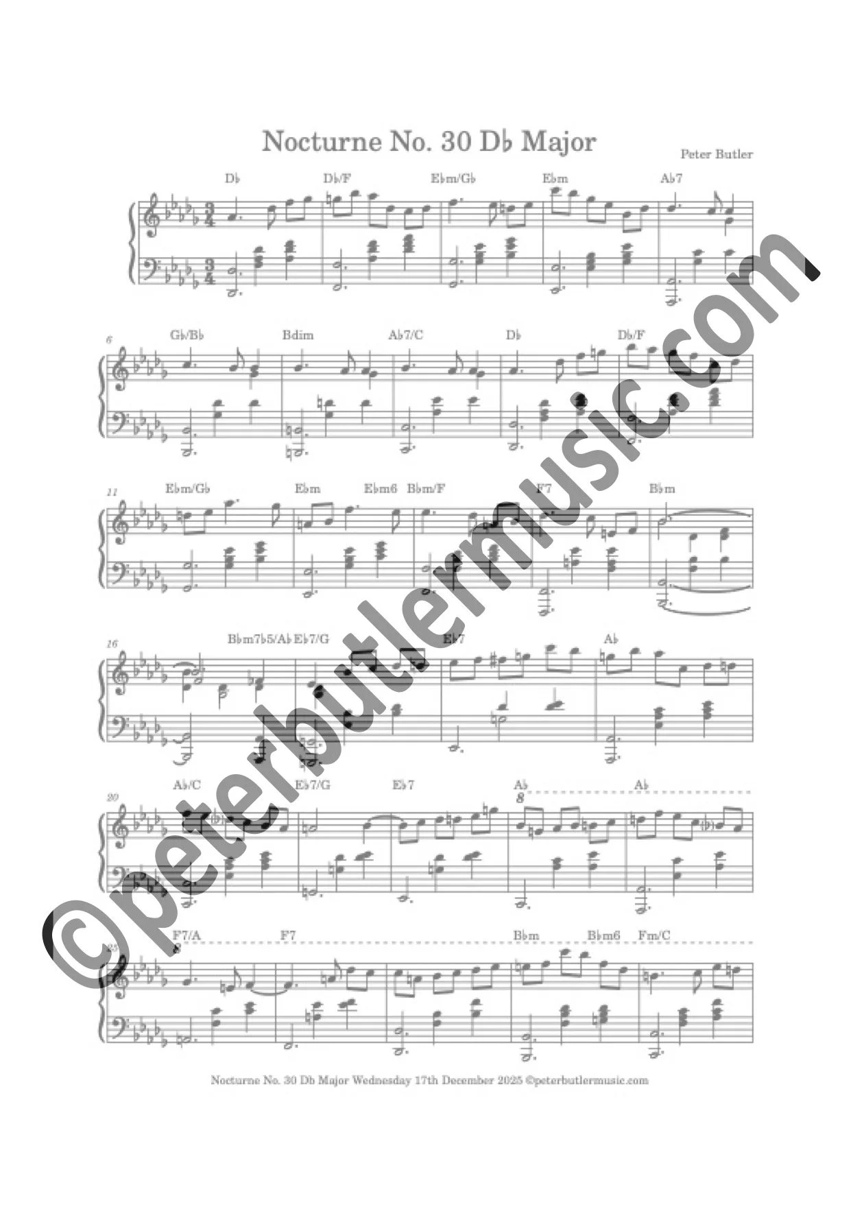 Nocturne No. 30 Db Major