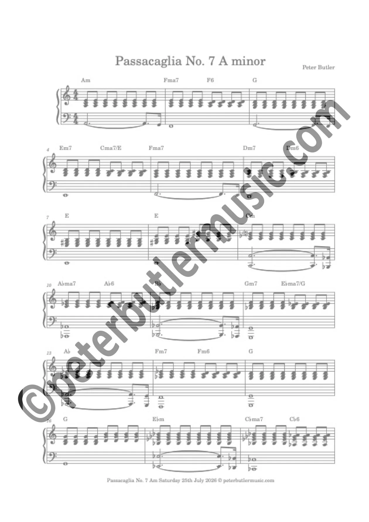 Passacaglia No. 7 A minor