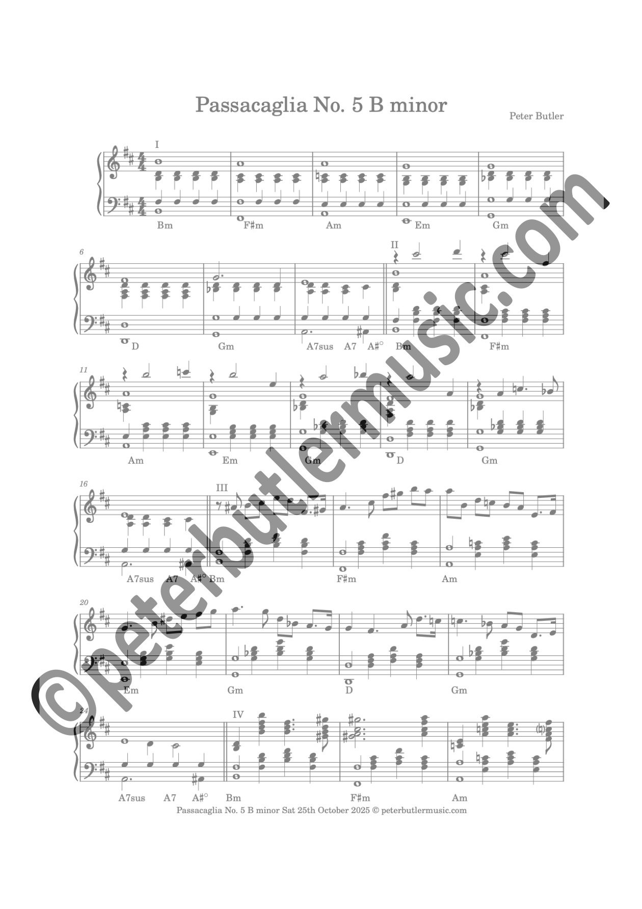 Passacaglia No. 5 F# Minor