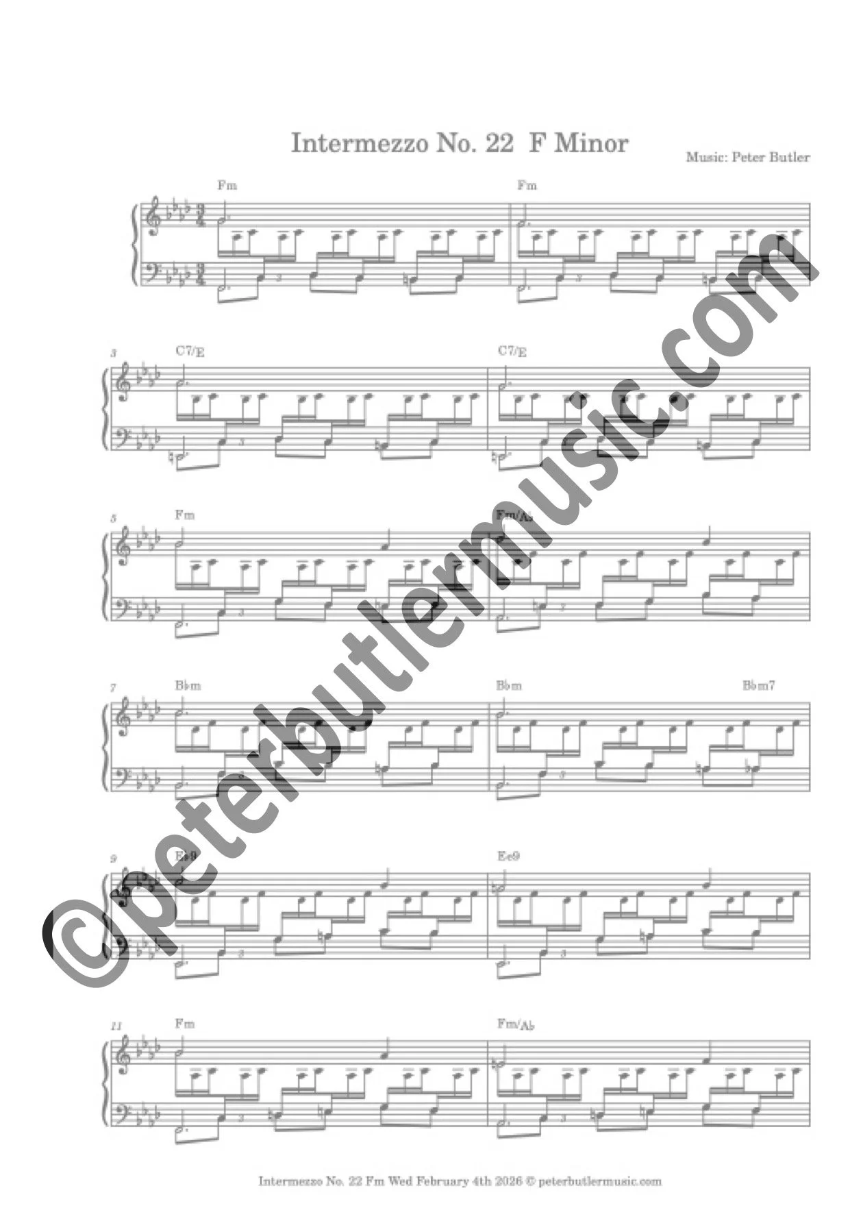 Intermezzo No. 22 F Minor