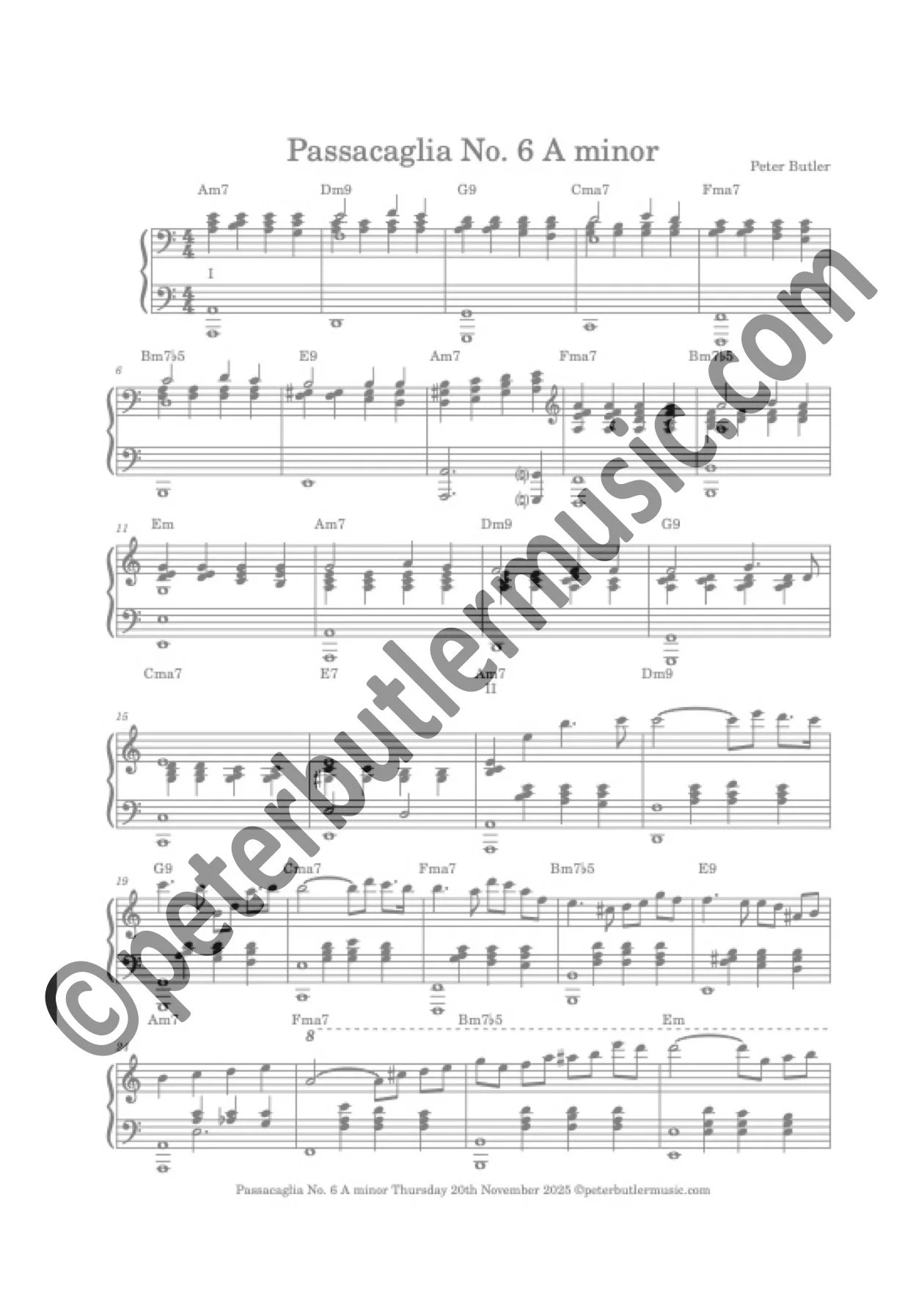 Passacaglia No. 6 A Minor