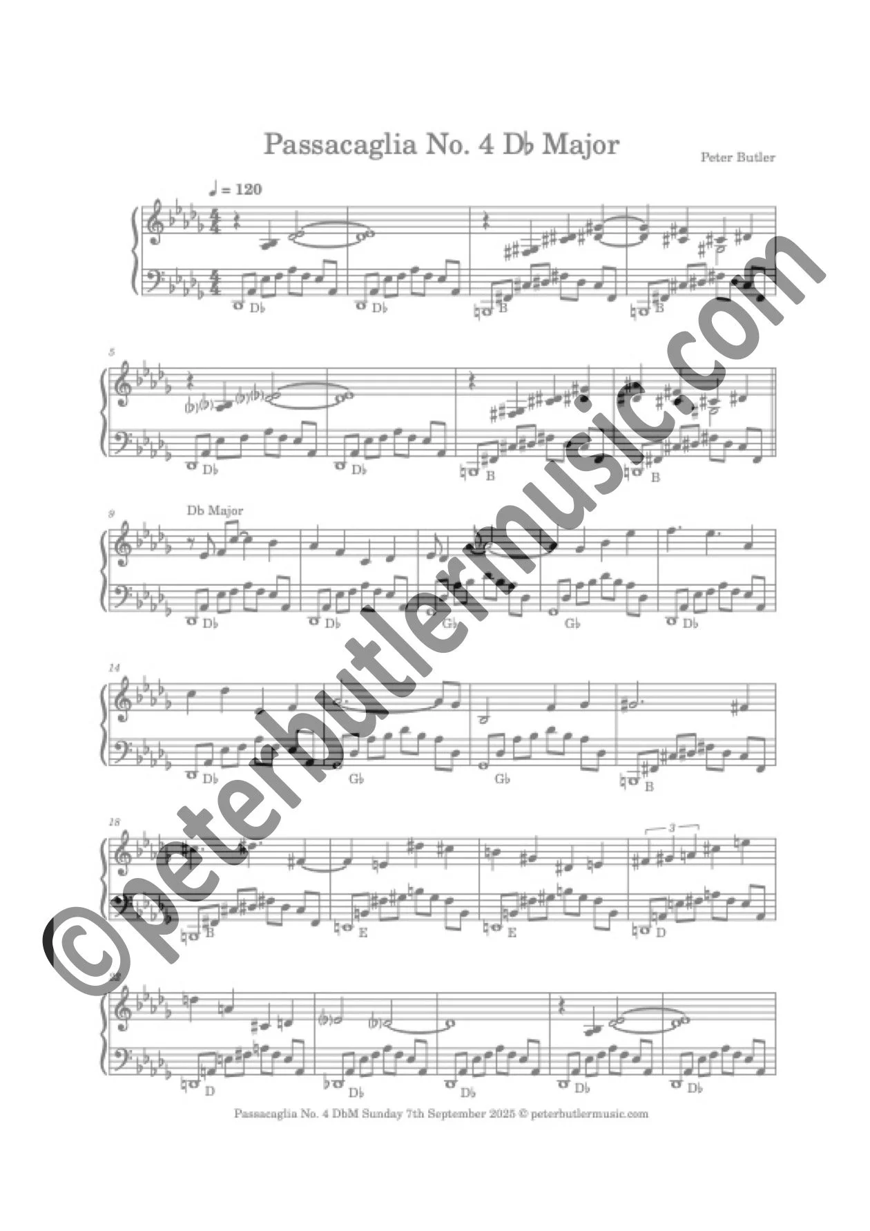 Passacaglia No. 4 Db Major