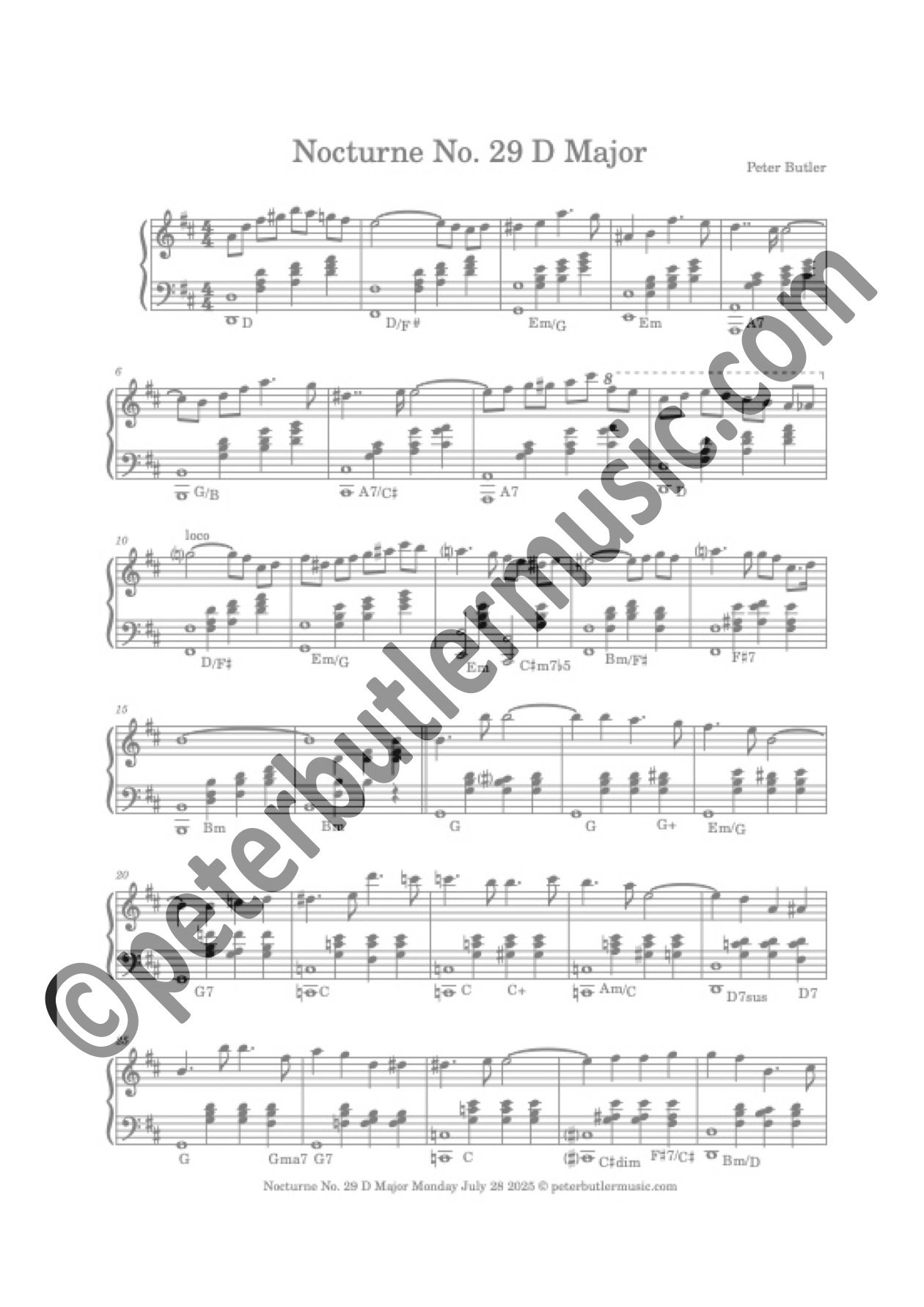 Nocturne No. 29 D Major