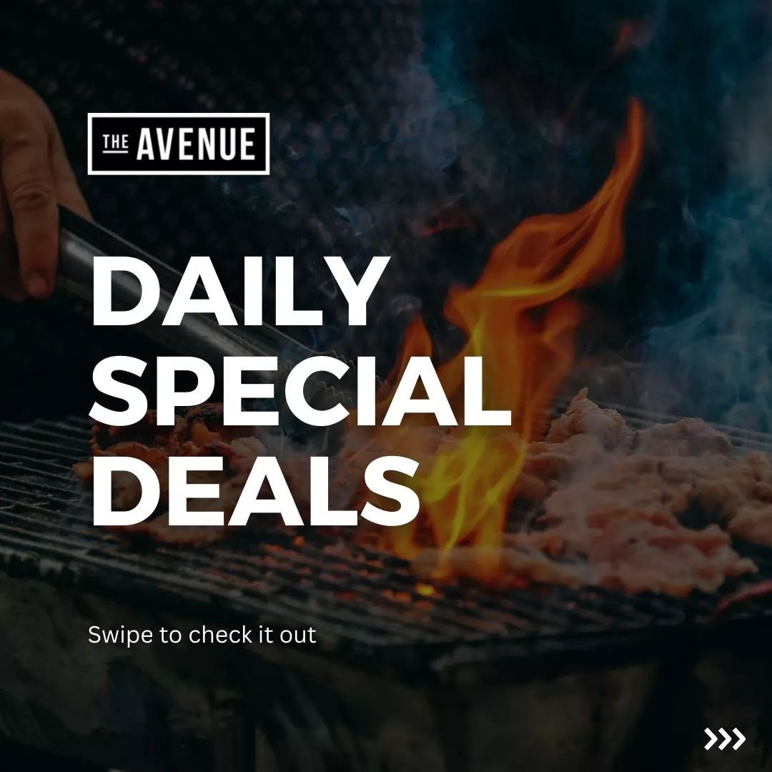 Every day's a feast at The Avenue! 

✅ Start your week with our unbeatable $15 Pizza &amp; Pasta combo on Monday!
✅ Keep the flavour going with $15 Parmi Tuesdays 
✅ Spice up Wednesday with a $20 Steak Special
✅ Dive into $22 Ribs on Thursday
✅ And c
