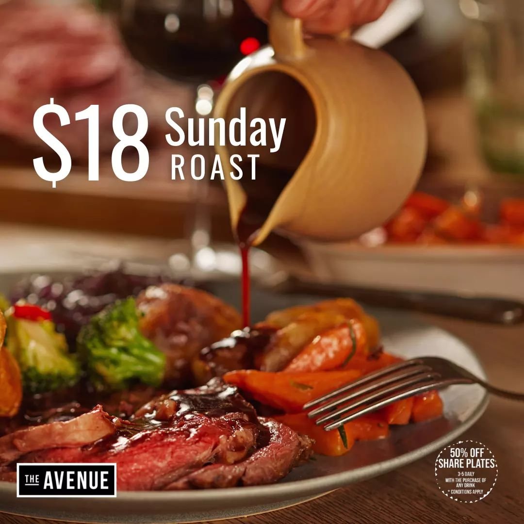Warm up your Sunday with our special $18 roast, lovingly prepared and served with all your favorite sides. It&rsquo;s comfort food that brings people together.

#TheAvenue #SavorSunday #RoastWithTheMost #Dailyspecials #surfersparadise