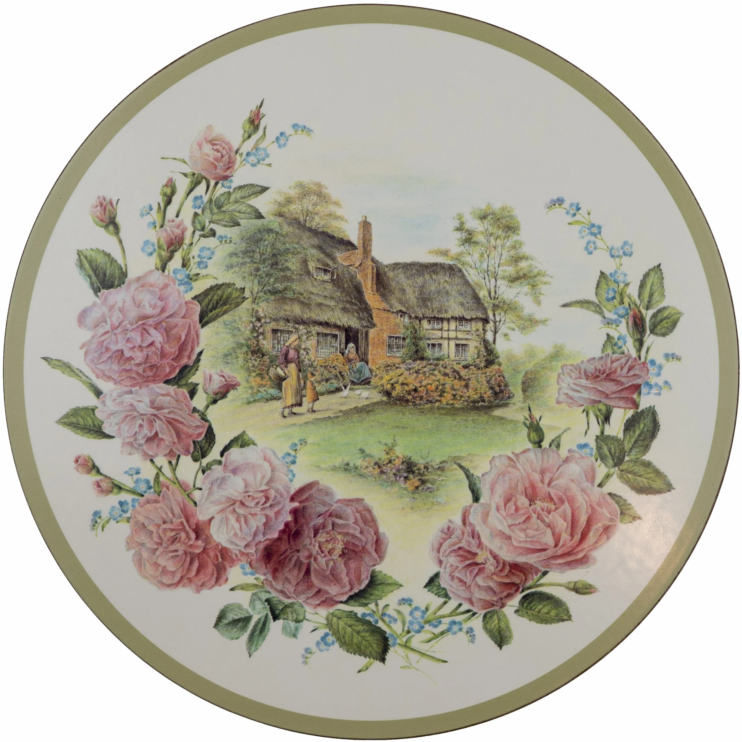 Pimpernel Cottage Scenes Round Cork Placemats