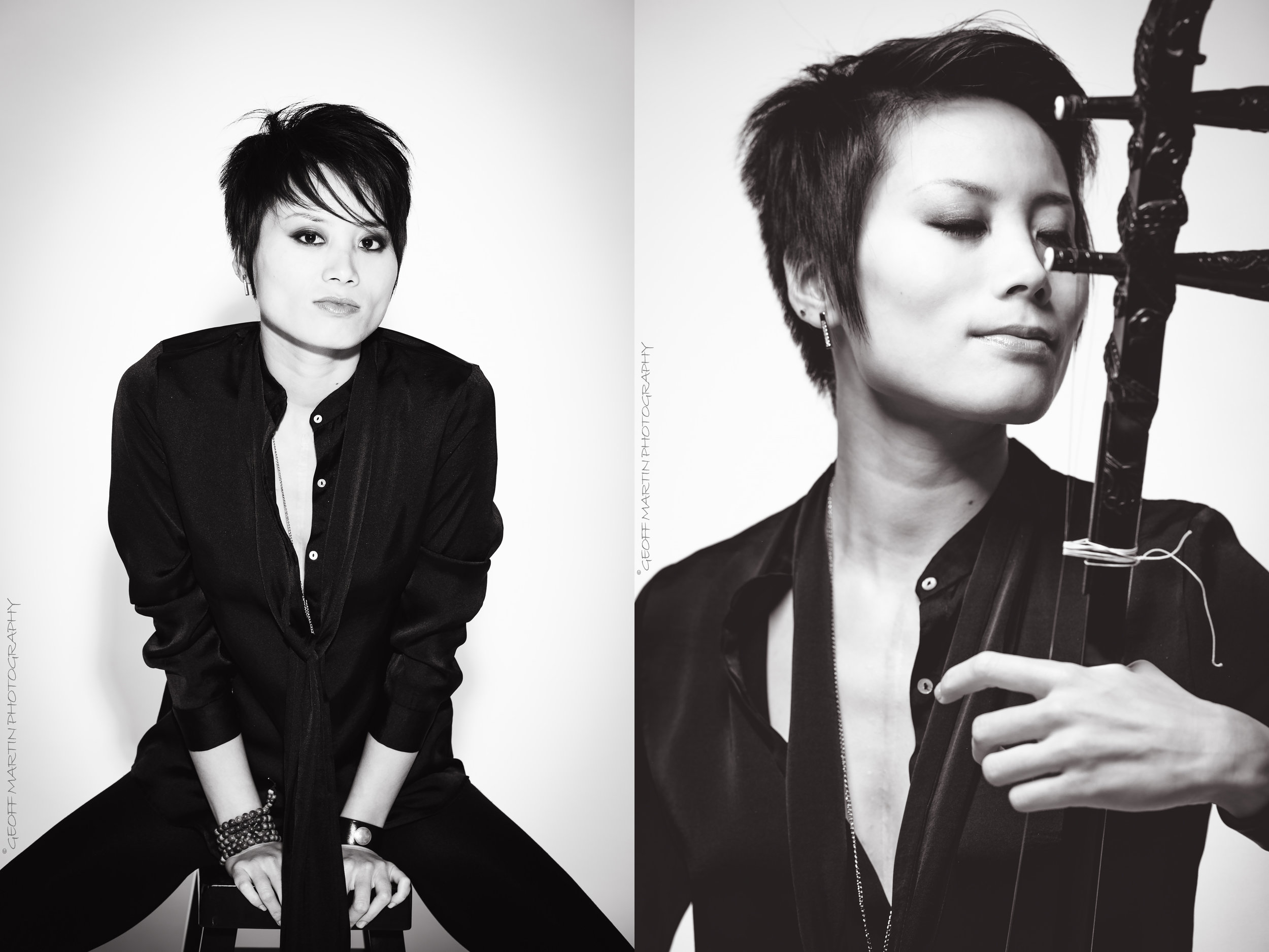 Working with an accomplished multi-instrumentalist, we wanted to get creative with the look and feel for these images. These are a couple examples from her studio session showing a touch of attitude, while also capturing her playing in her element.