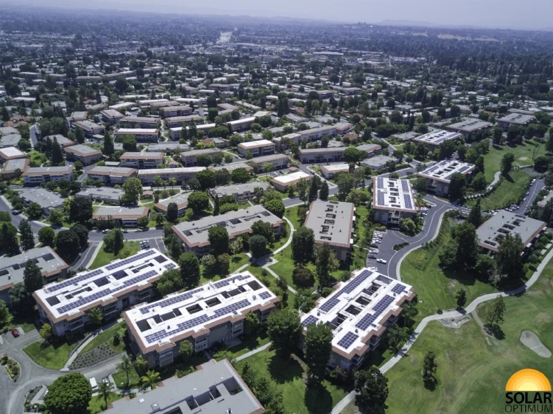 Solar Optimum is saving the Laguna Woods Village community over $200,000 per year in electrical bills and an average of $15,000 per month in meter fees by completing this complex solar install before net metering 1.0 deadline.