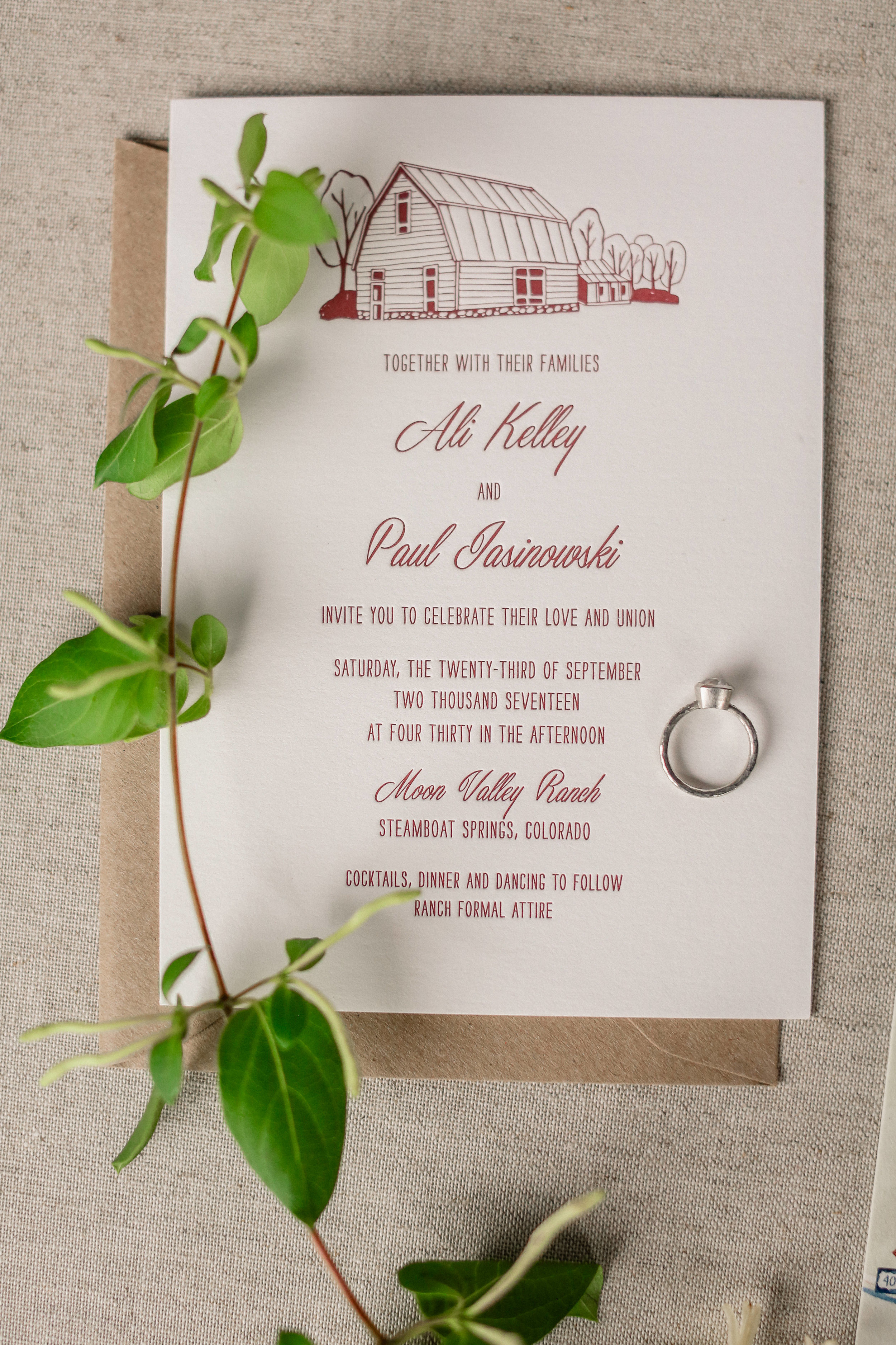 Wedding Invite Floral Detail