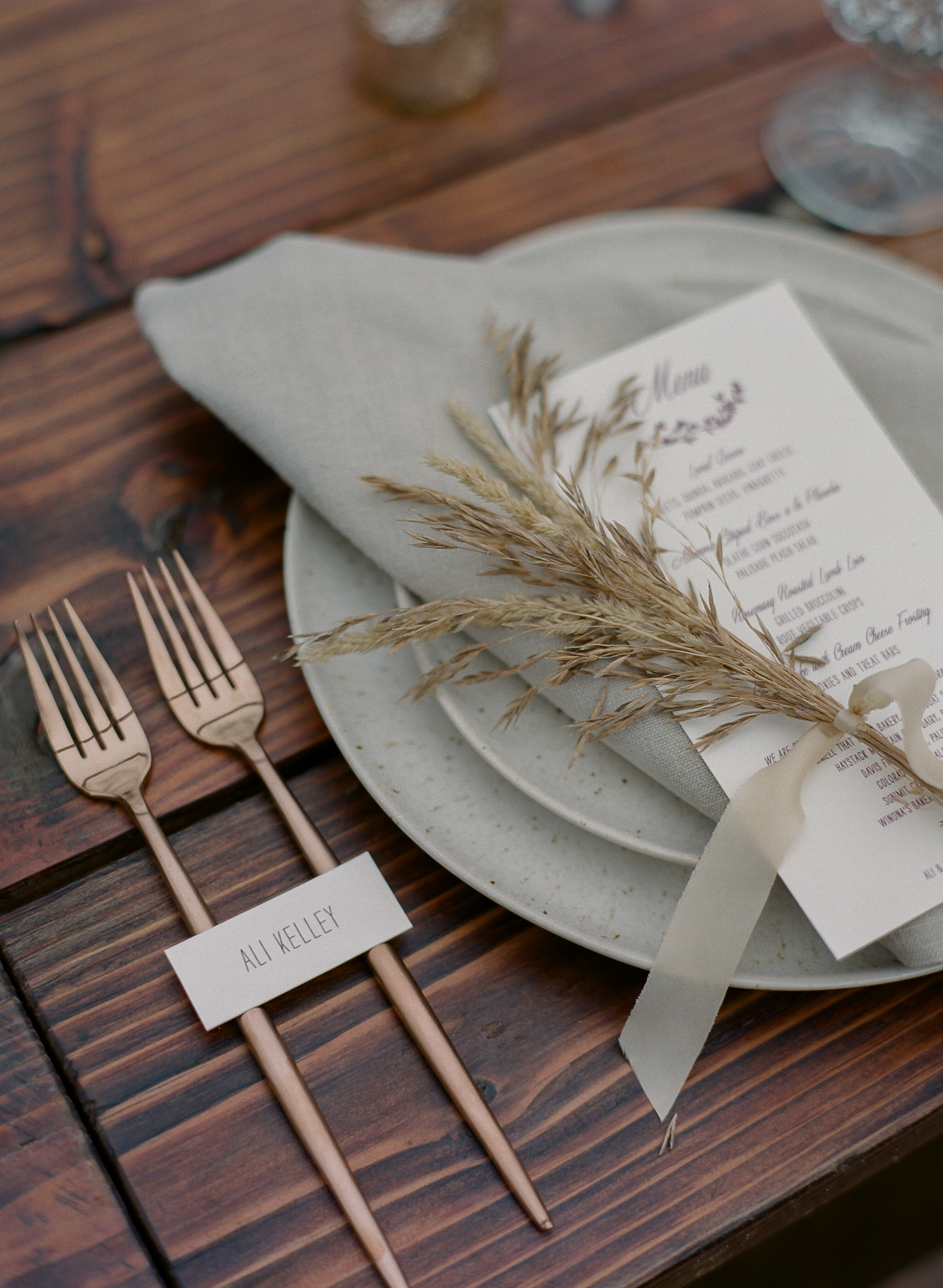 Dried Grass and Silk Place Setting 