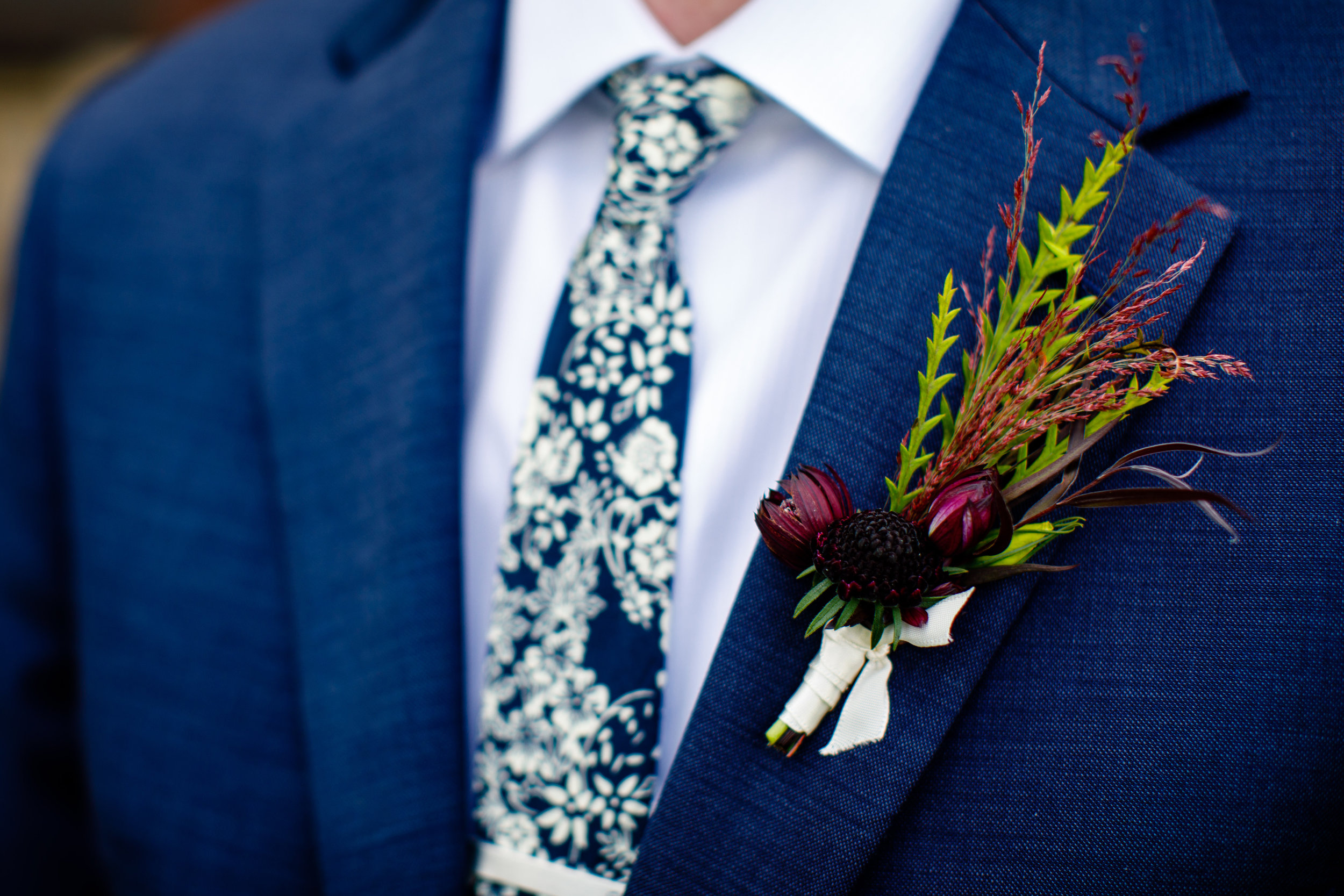 September Groom Boutonniere