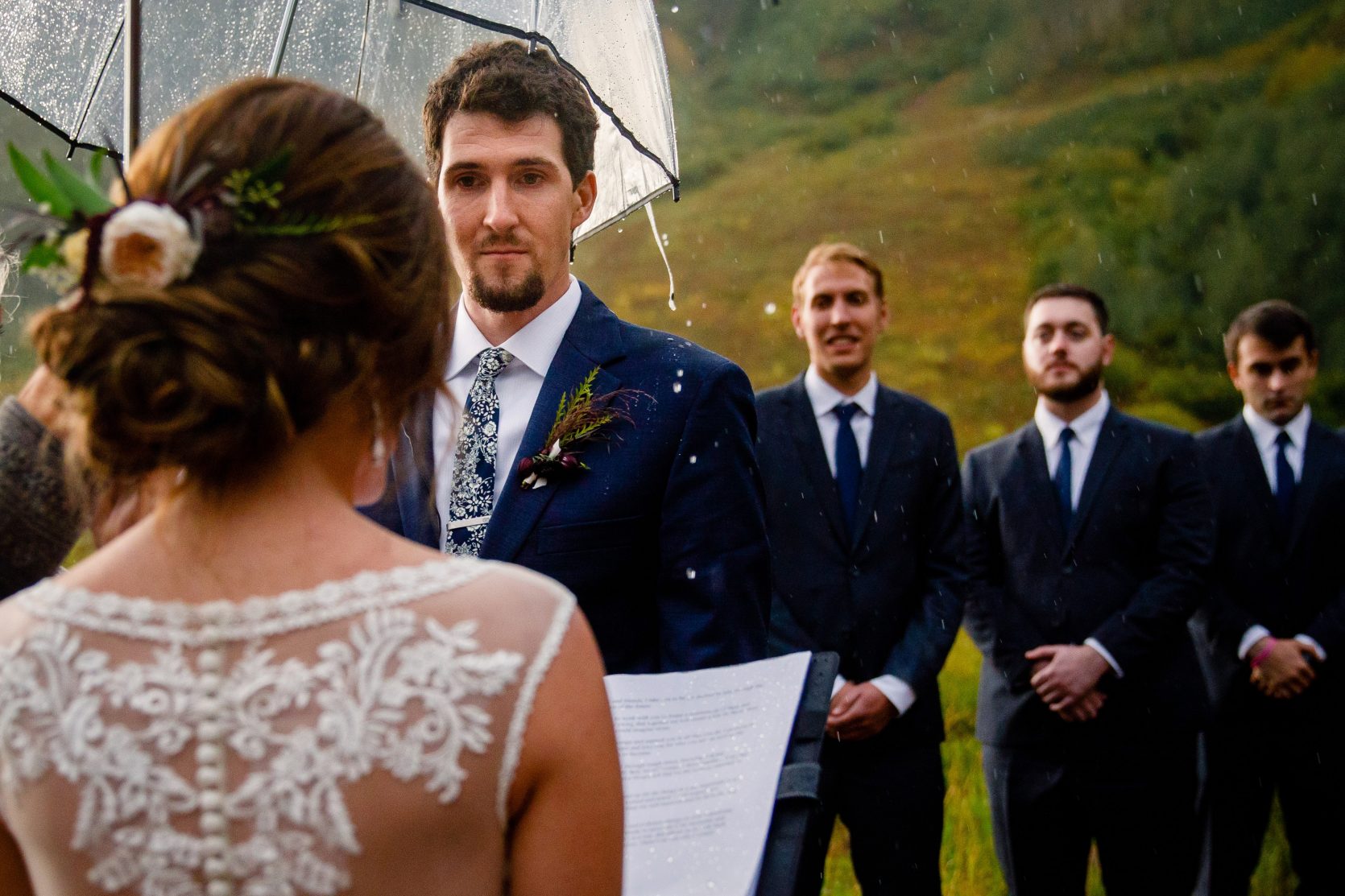 September Florals Hair Piece and Boutonniere