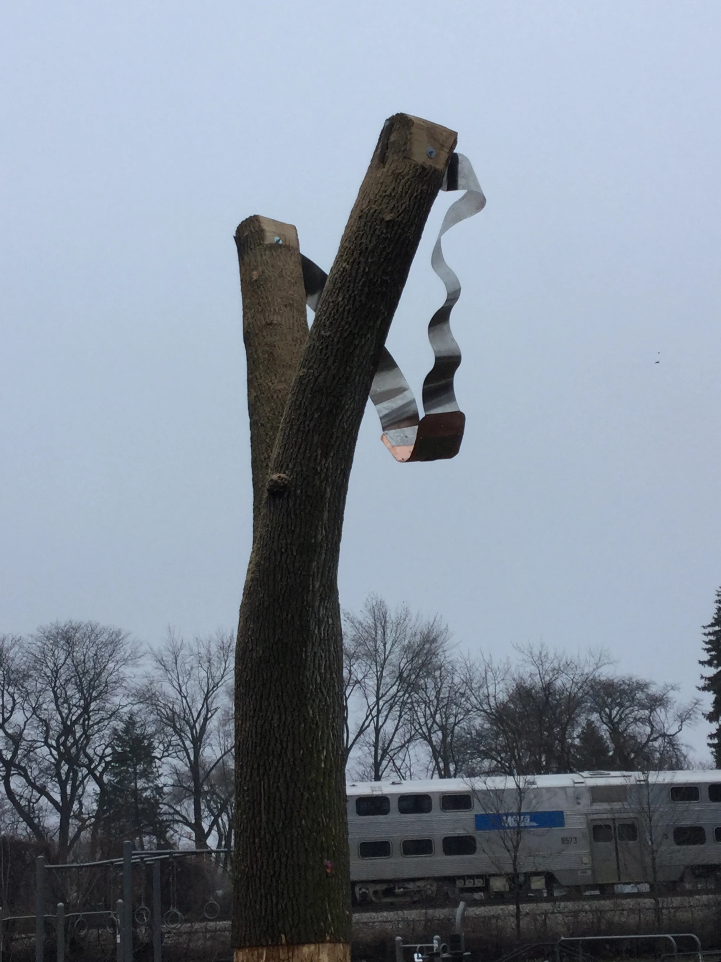  35’ tall Sculpture for the Chicago Parks Department 