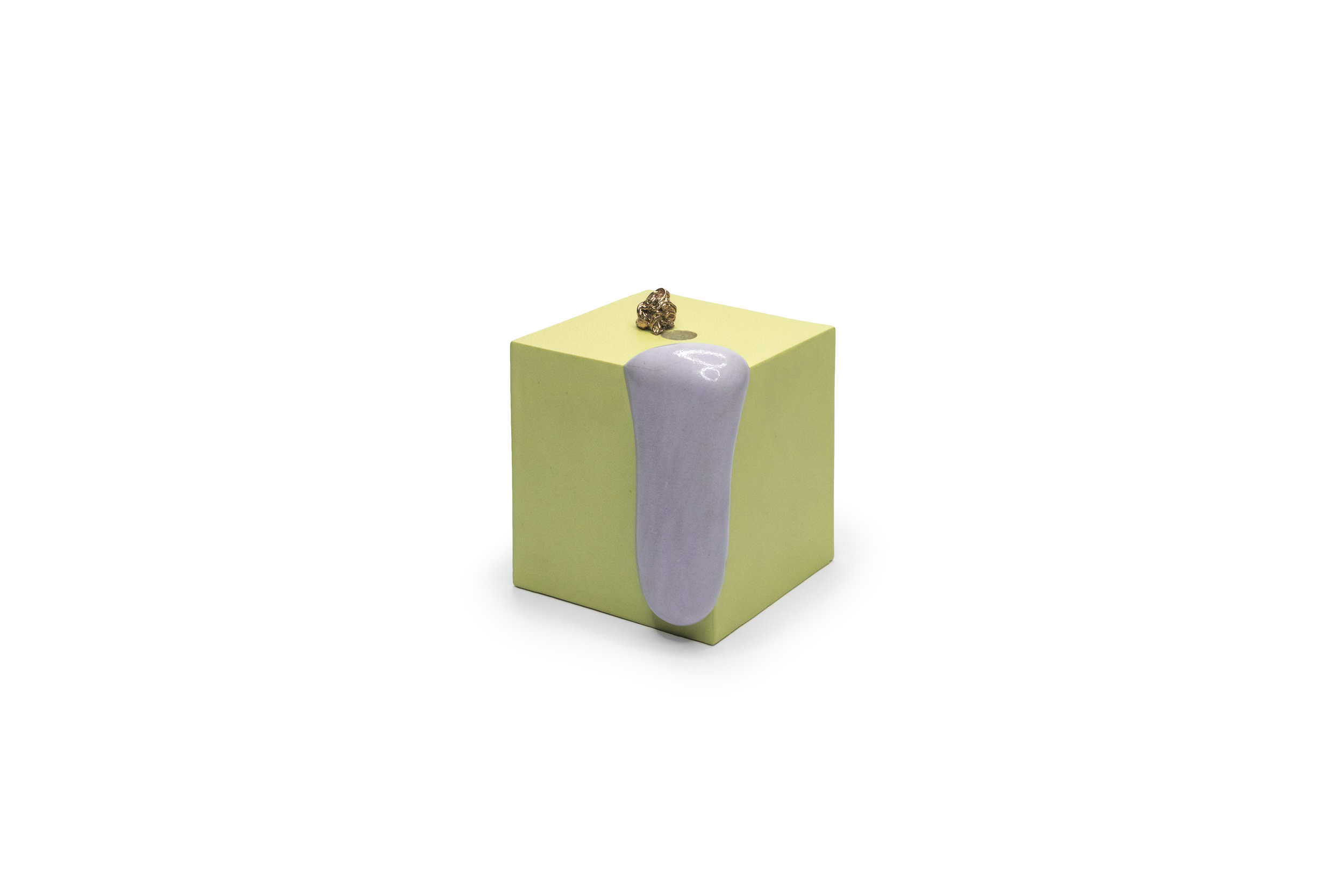  Pool Object 6:  5x4x4”  ceramic, gold luster, multiple firings 