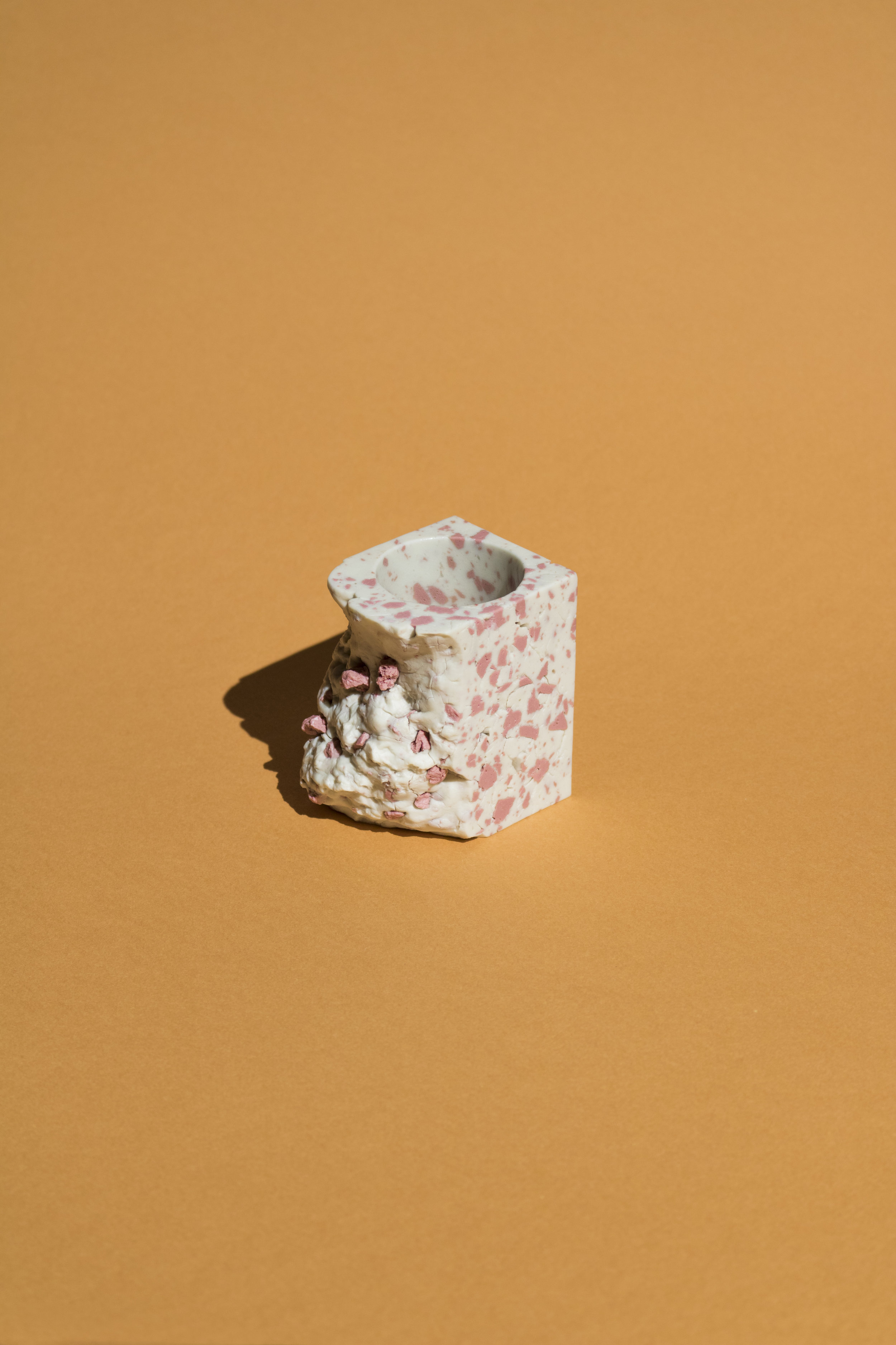  Conglomerate Cup (White):  3x3x2" approx.  Highly Pigmented Porcelain 