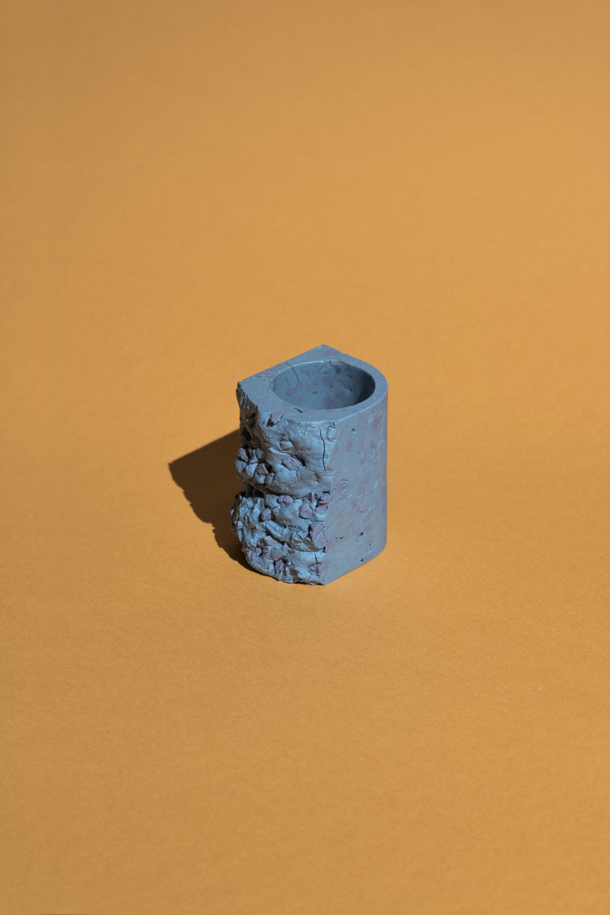  Conglomerate Cup (Baby Blue):  3x3x2" approx.  Highly Pigmented Porcelain 