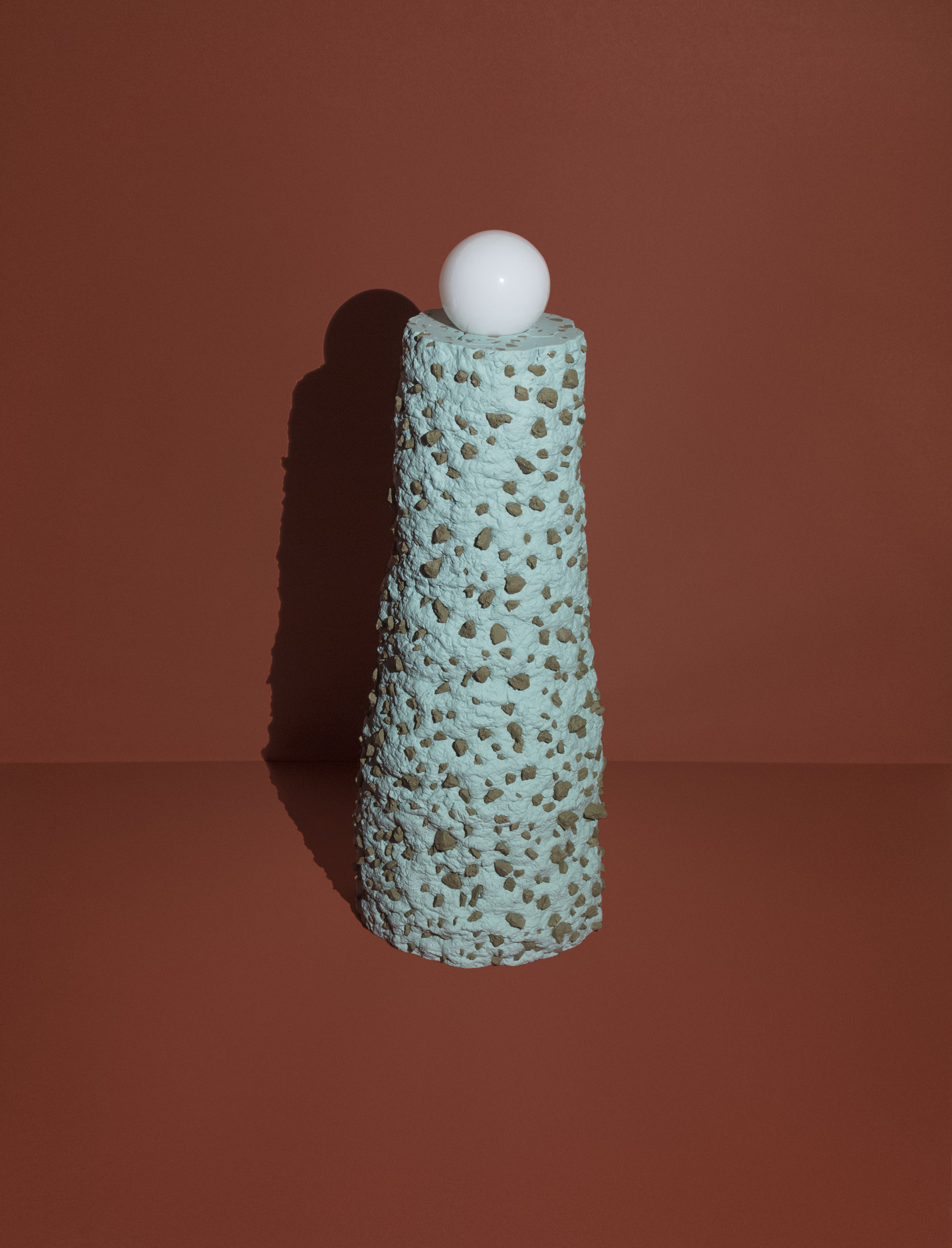  Conglomerate Lamp (Mint):  14x5x5"  Highly Pigmented Porcelain 