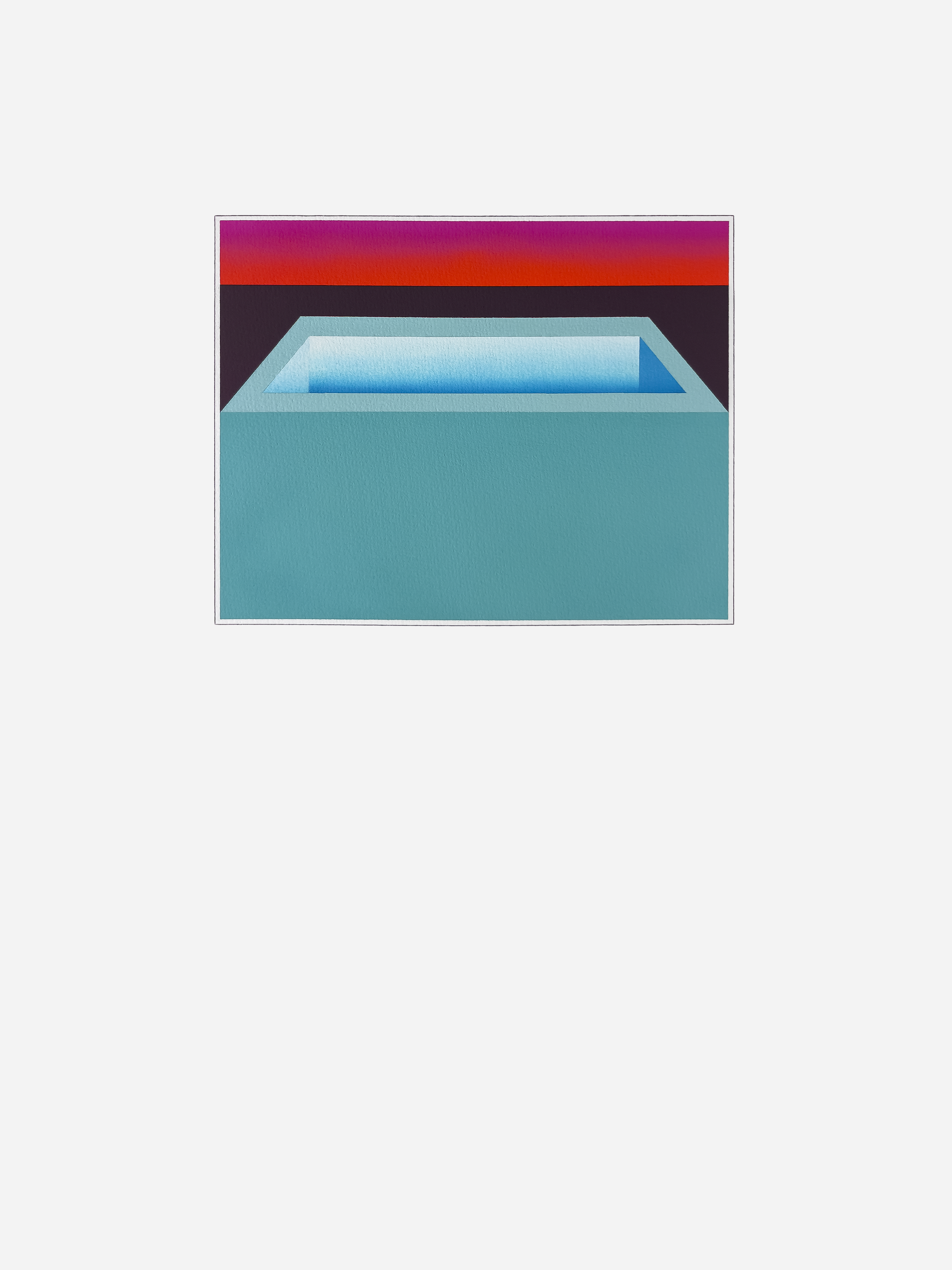  Pool 17-02-26-00-32:    47.2 × 47.2 x 4.7”     Gouache on paper &amp; poliurethane on MDF 